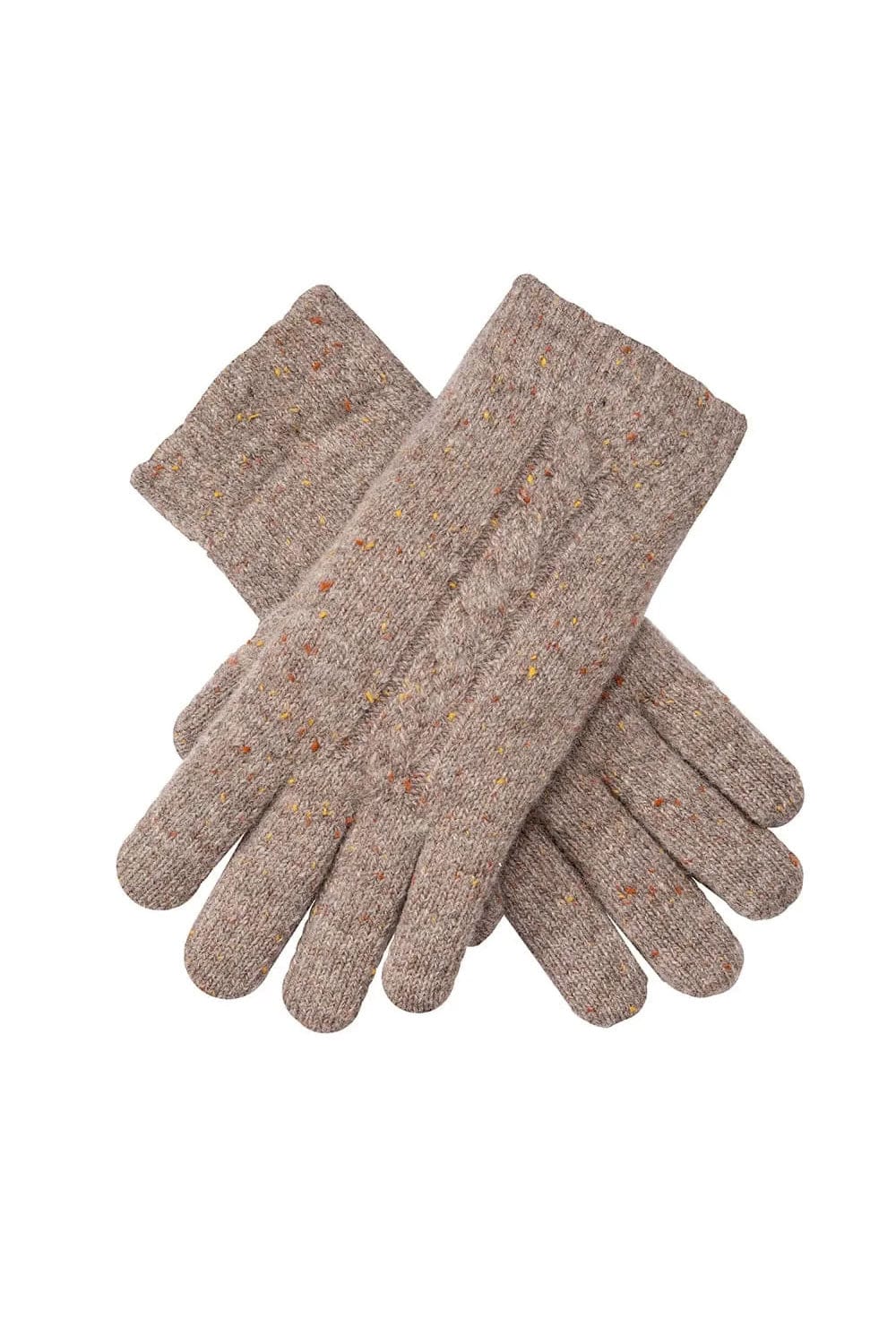 Cable Knit Marl Gloves - Oatmeal