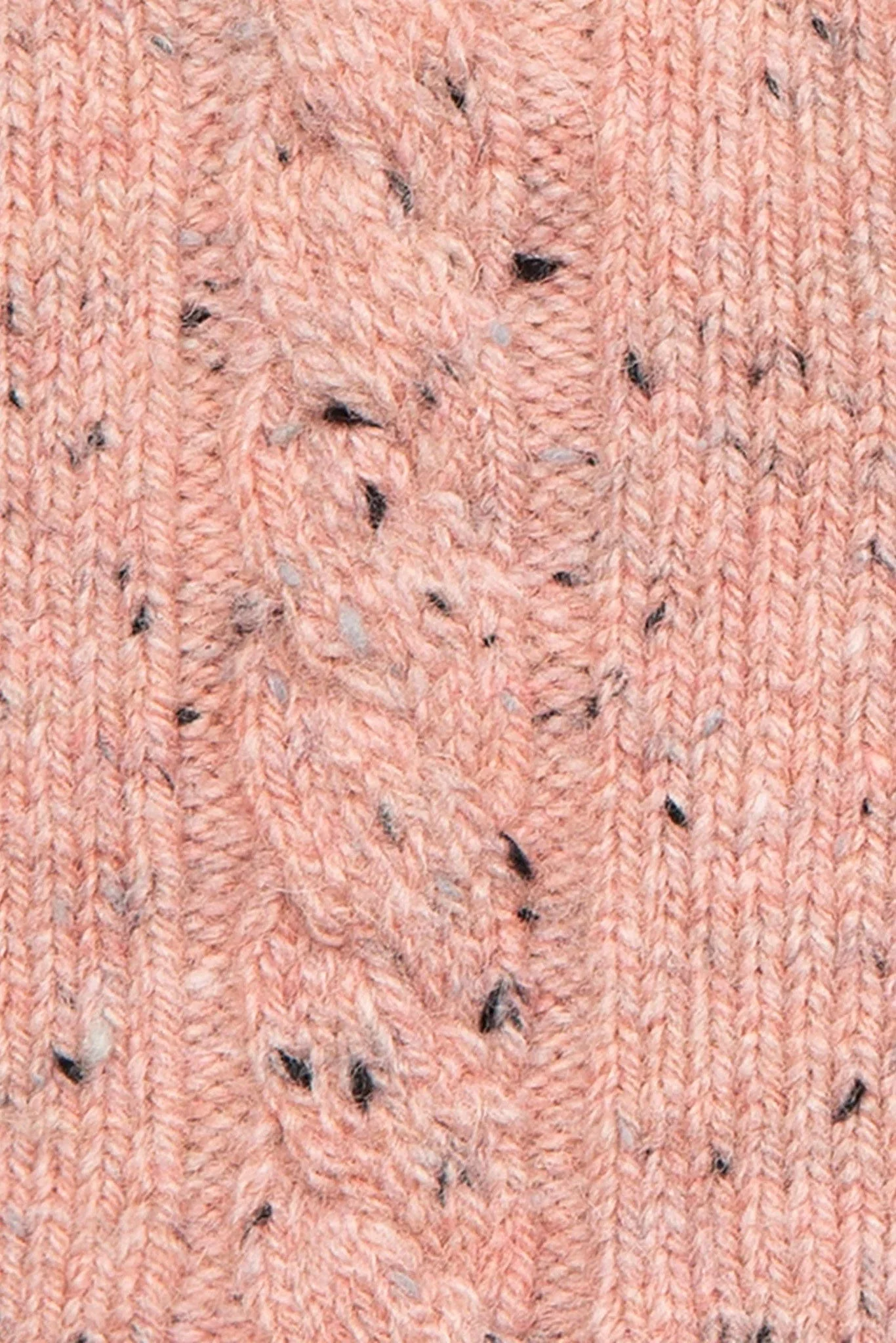 Cable Knit Marl Gloves - Powder Pink - Image 6