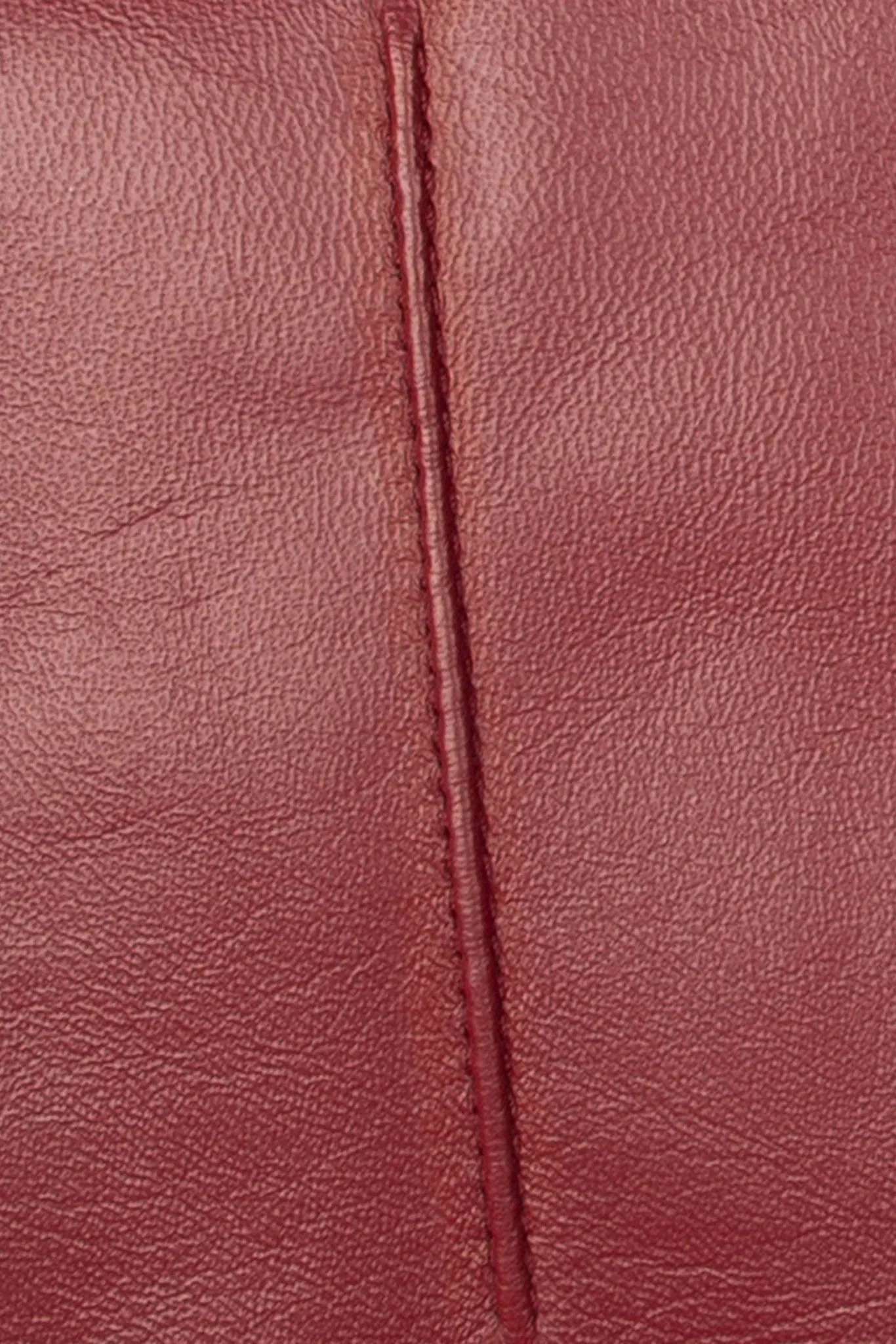 Faux Fur-Lined Touchscreen Leather Gloves - Claret - Image 5