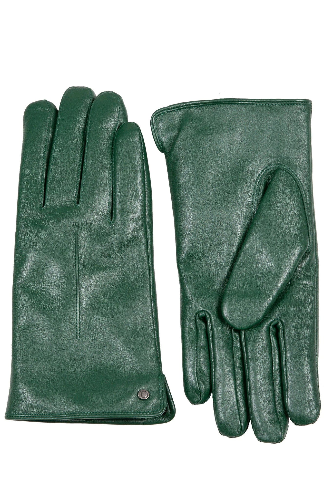 Faux Fur-Lined Touchscreen Leather Gloves - Forest - Image 3