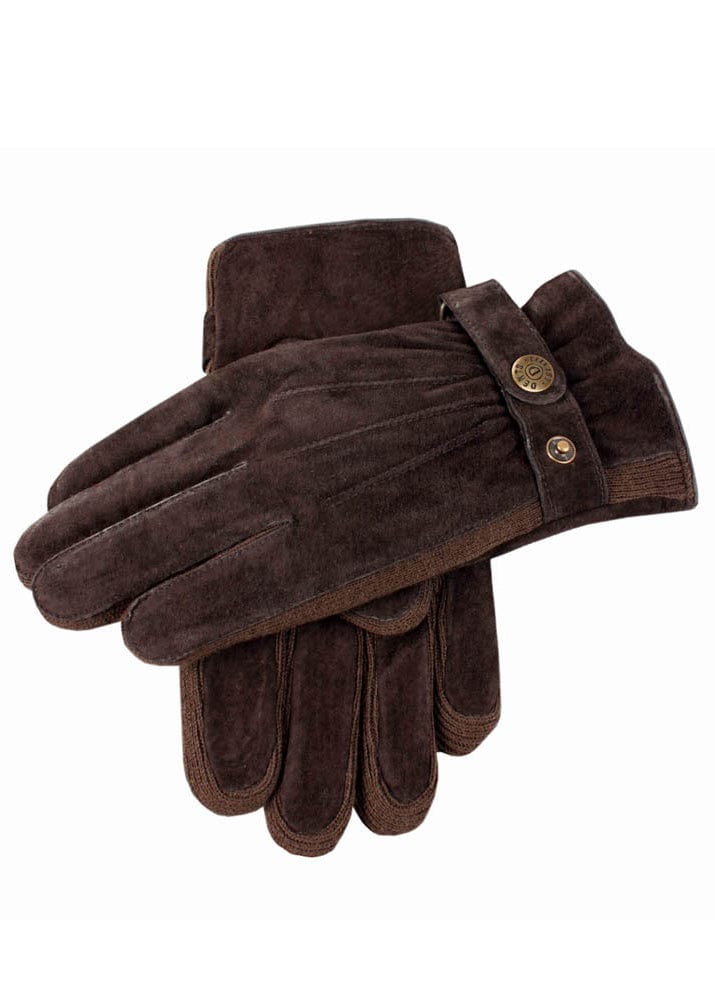 Mens Chester Warm Outdoor Suede Gloves - Brown