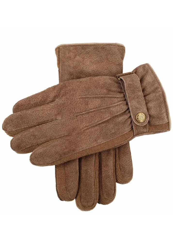 Mens Chester Warm Outdoor Suede Gloves - Oatmeal