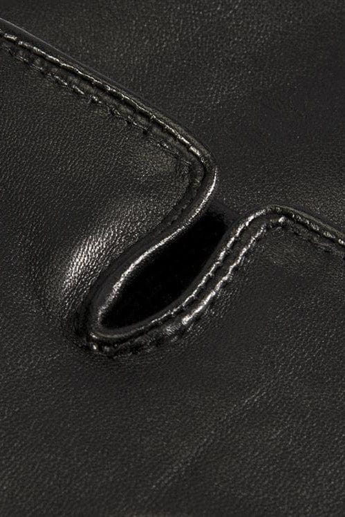 Mens Hastings Leather Fleece Lined Gloves - Black - Image 3
