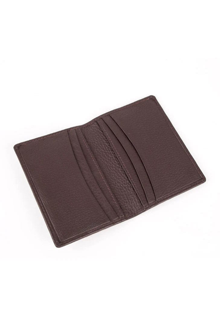 Mens Pebble Grain Leather RFID Card Holder - Chocolate - Image 2