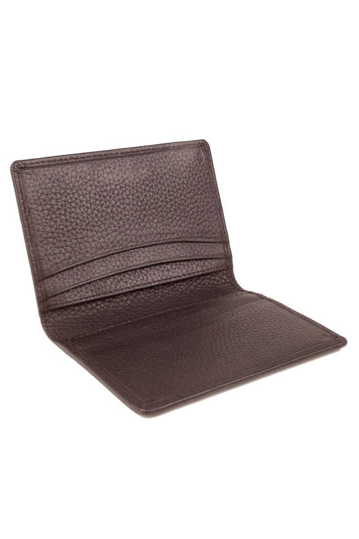 Mens Pebble Grain Leather RFID Card Holder - Chocolate - Image 3