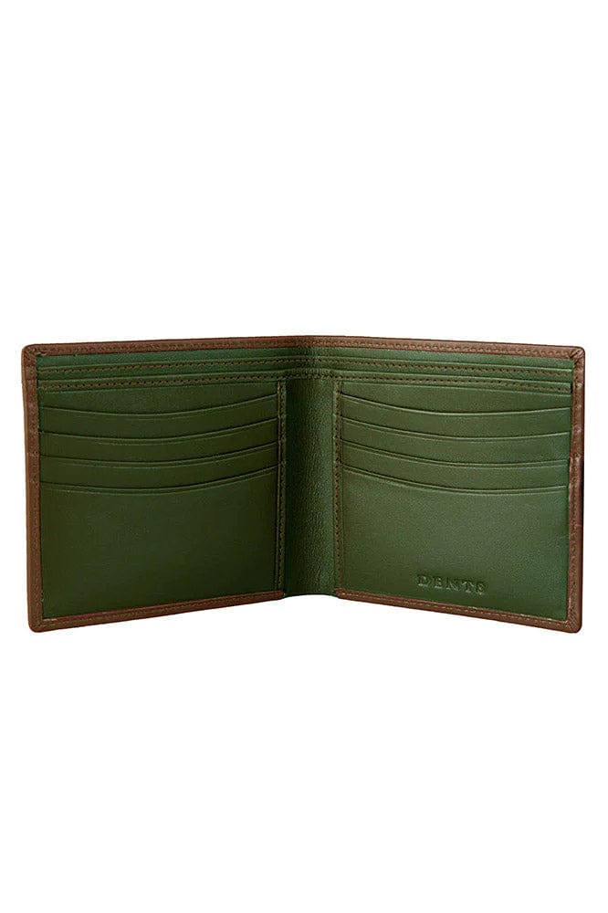 RFID Protected Bifold Leather Wallet - Tan/Olive