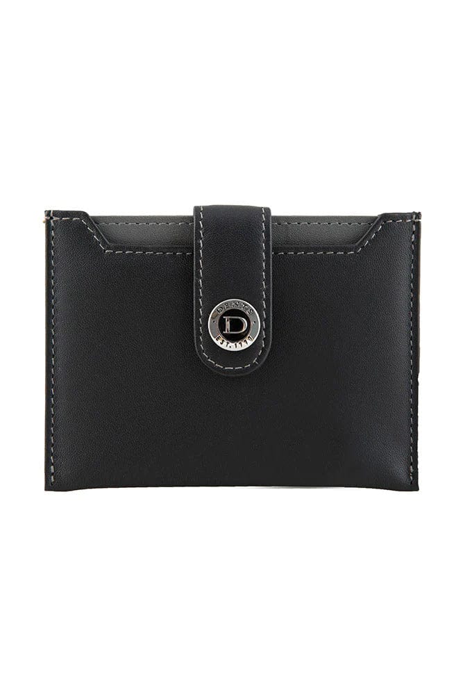 RFID Protected Leather Credit Card Holder - Black/Slate