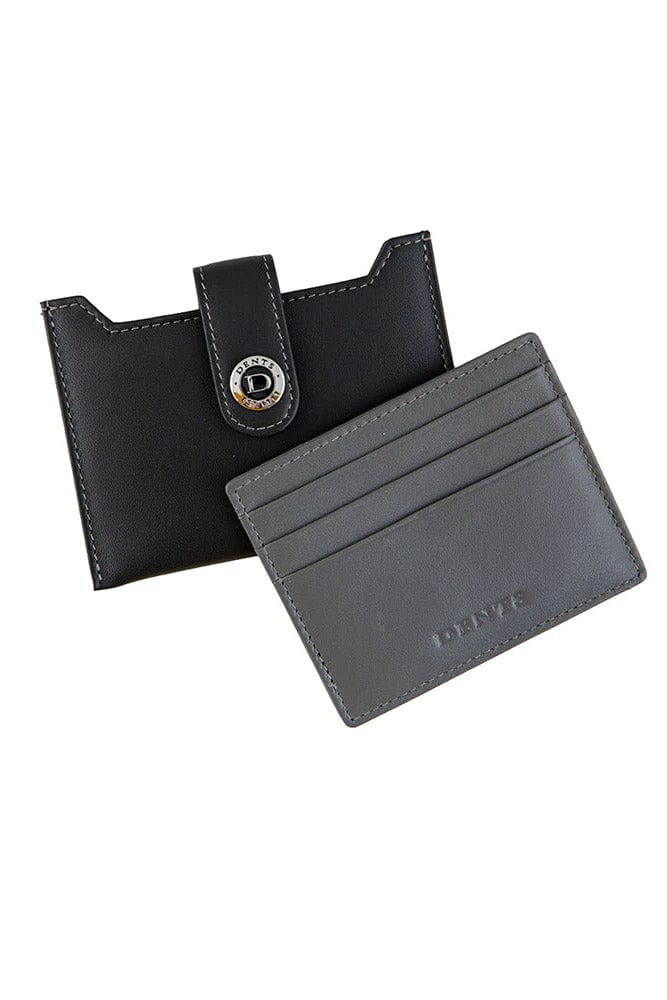 RFID Protected Leather Credit Card Holder - Black/Slate - Image 2