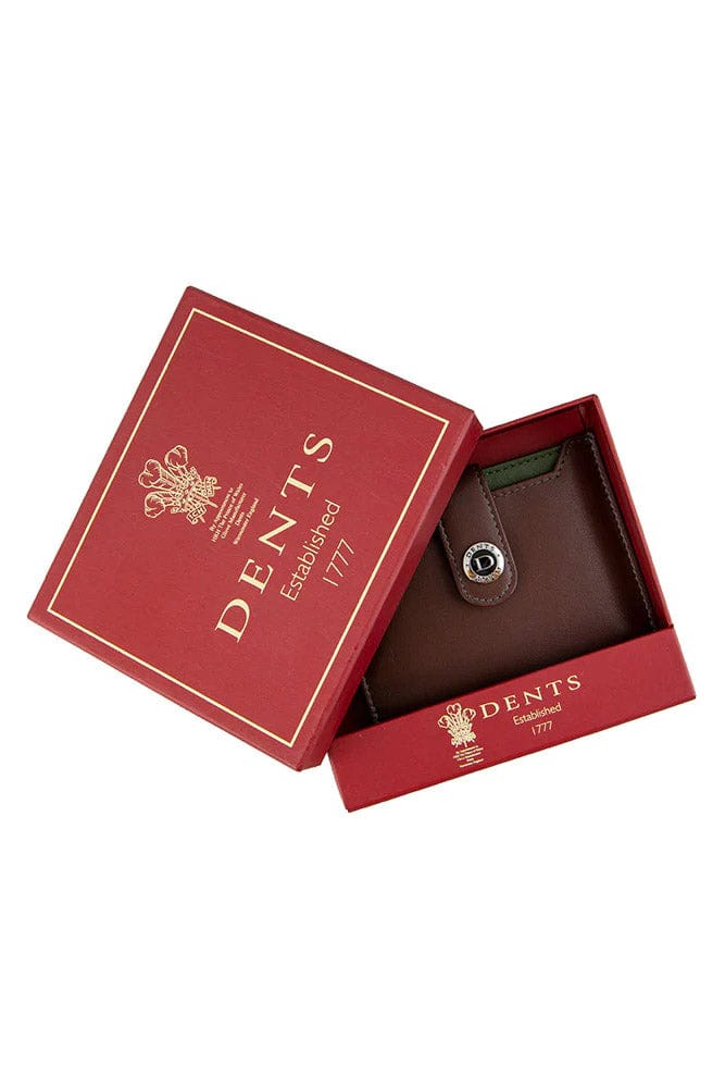 RFID Protected Leather Credit Card Holder - Tan/Olive - Image 3