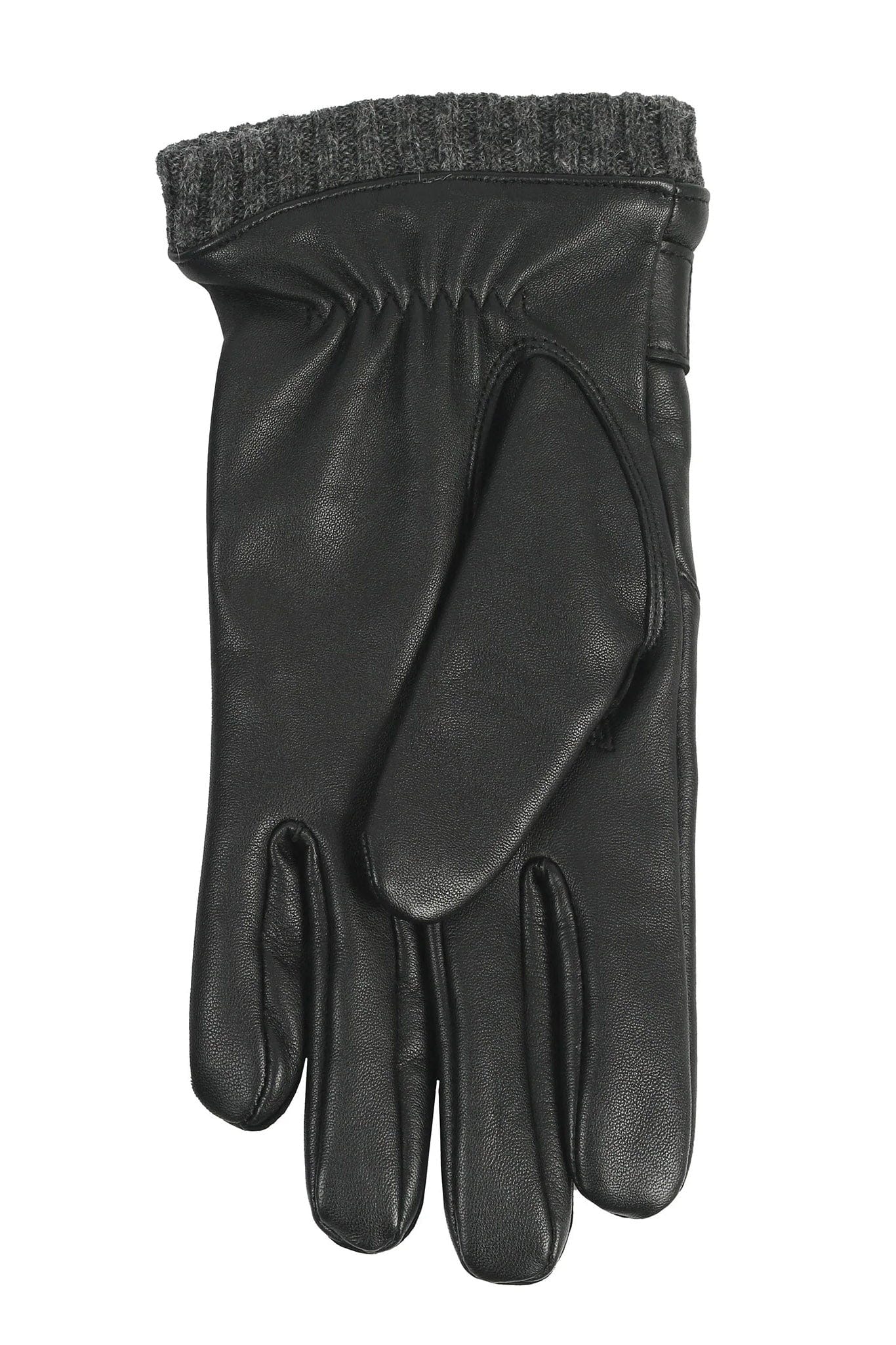 Sherborne Leather Gloves with Stitch Detail - Black/Grey - Image 5