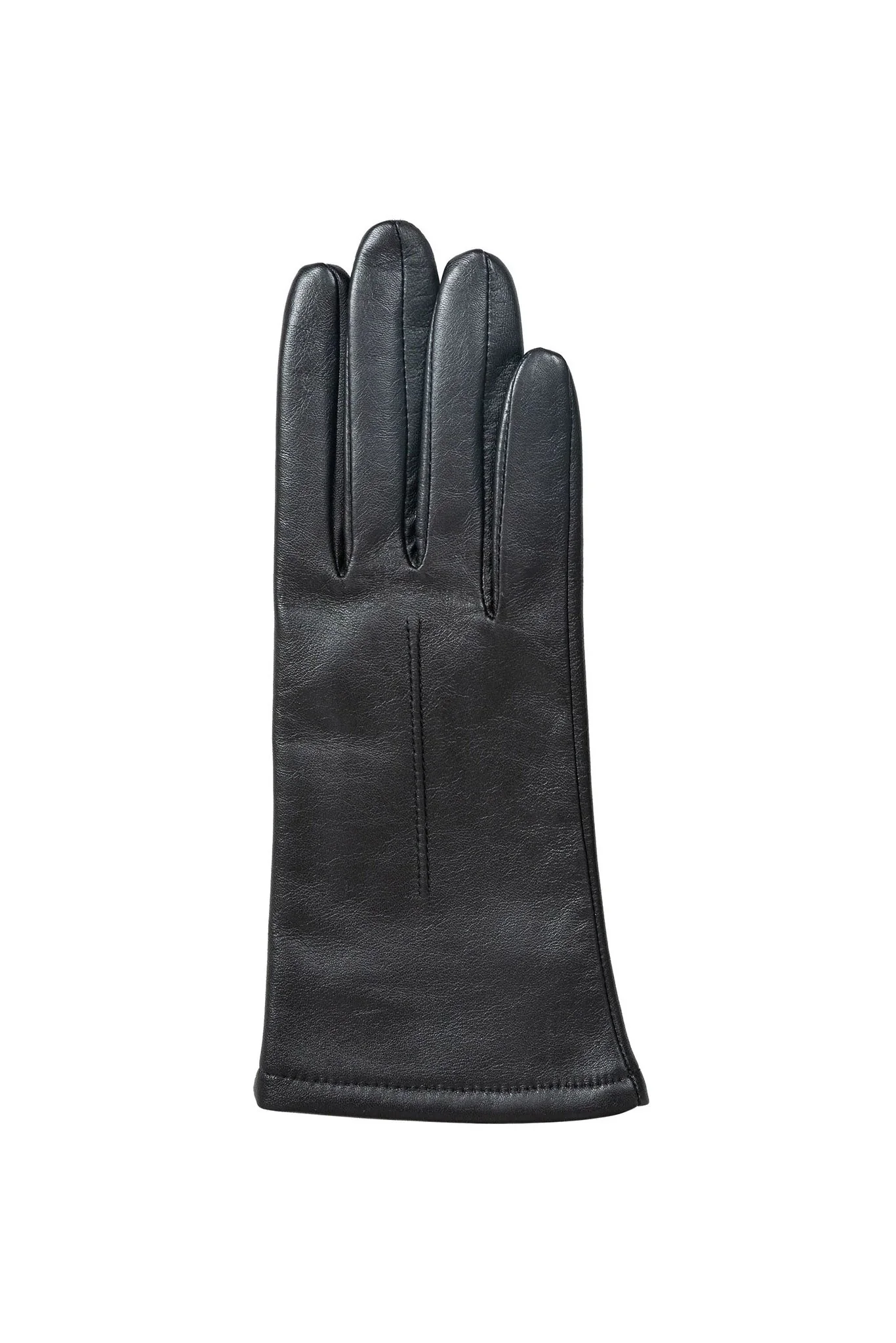 Single Point Lined Leather Gloves - Black - Image 3