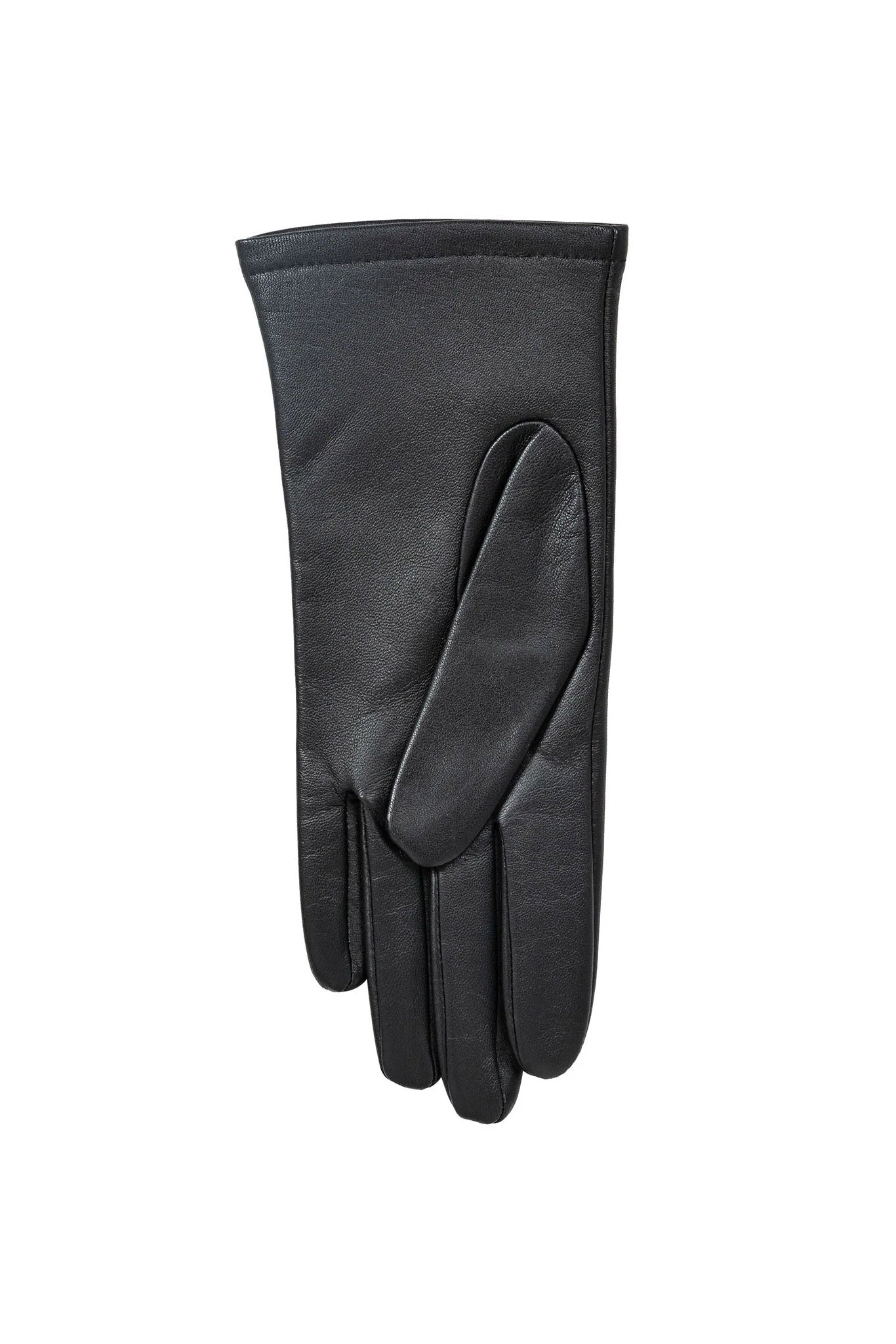 Single Point Lined Leather Gloves - Black - Image 4
