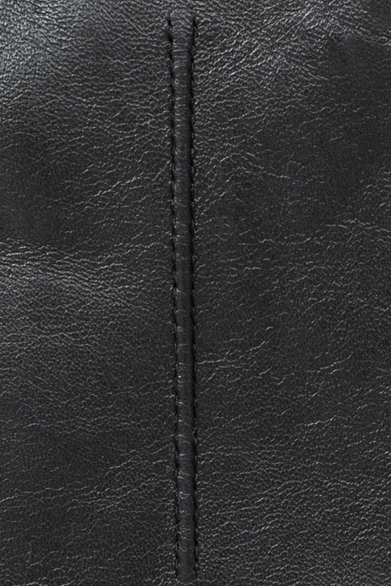 Single Point Lined Leather Gloves - Black - Image 5