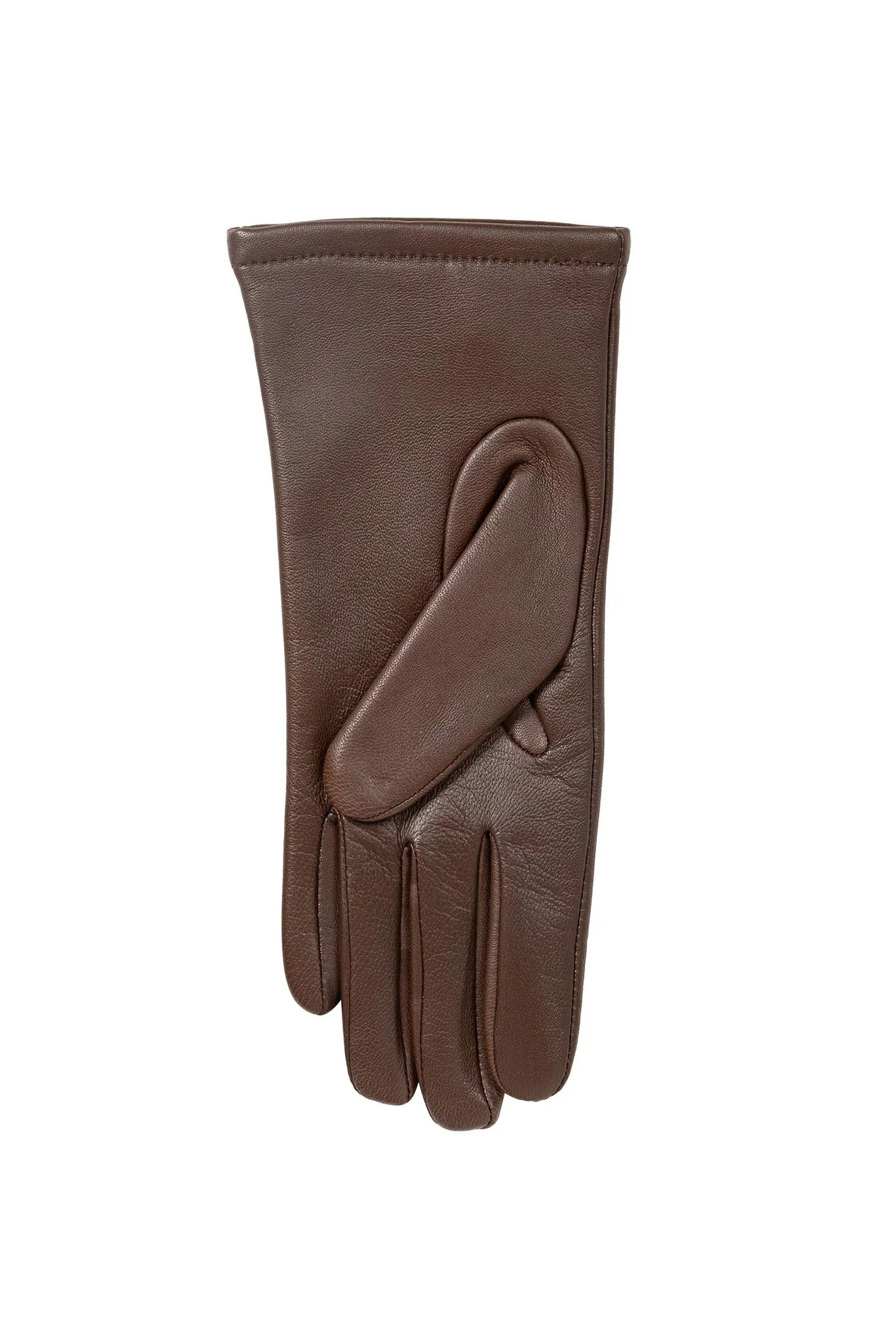 Single Point Lined Leather Gloves - Chestnut - Image 4