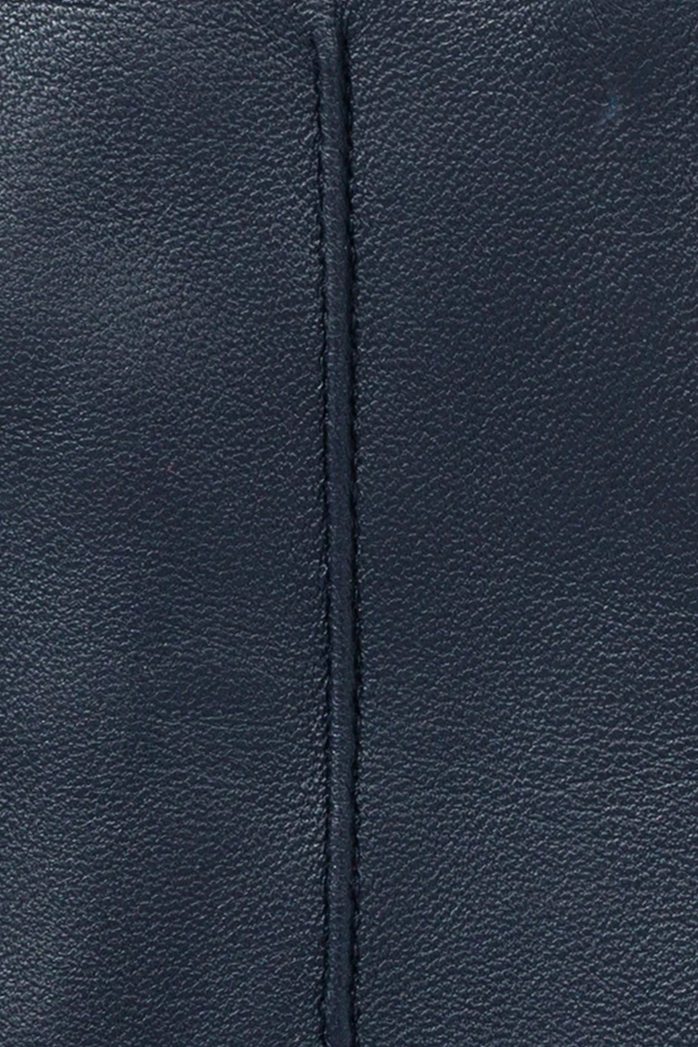 Single Point Lined Leather Gloves - Navy - Image 5