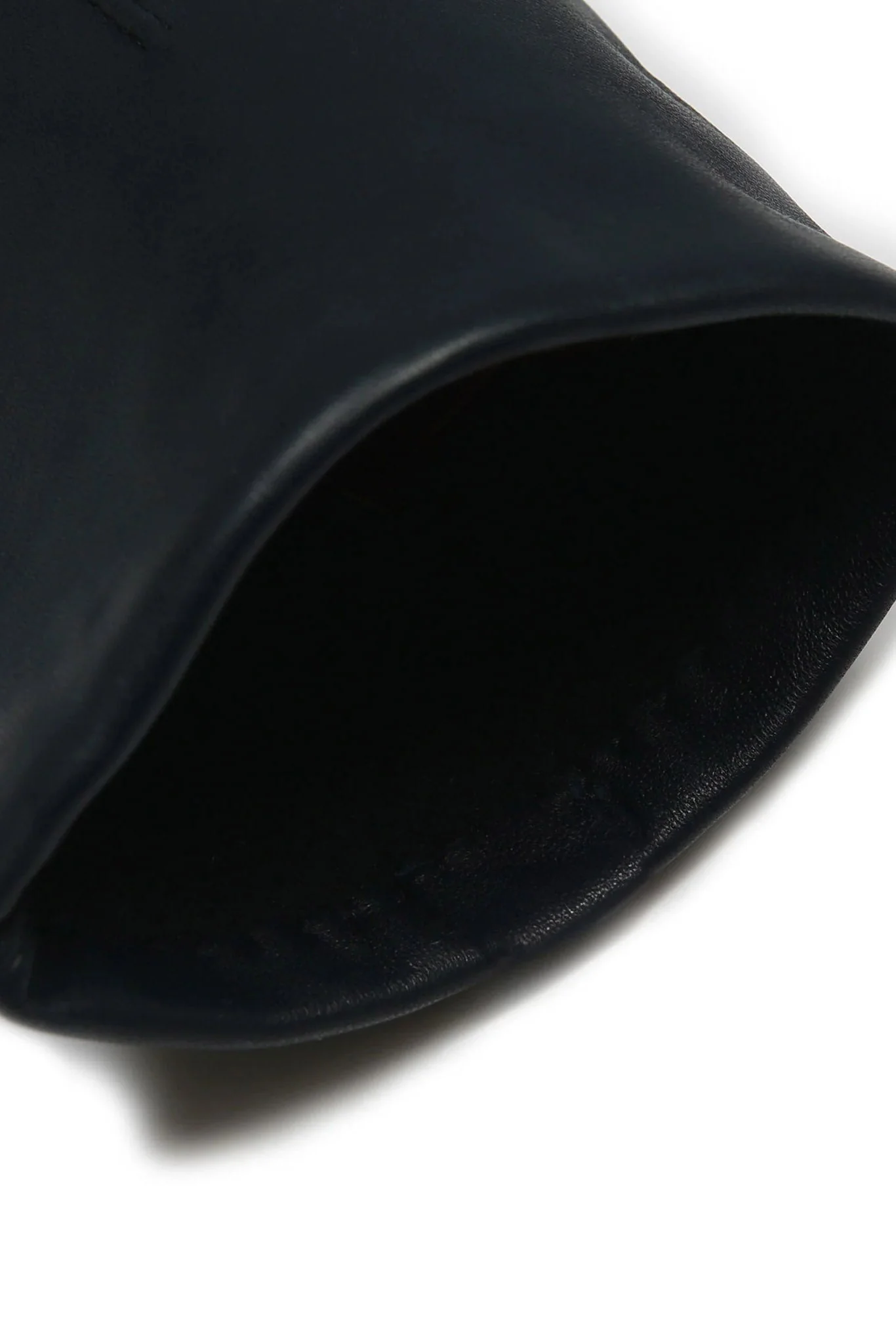 Single Point Lined Leather Gloves - Navy - Image 6