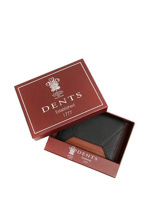 Smooth Leather Card RFID Holder - Black/Highway Tan - Image 2
