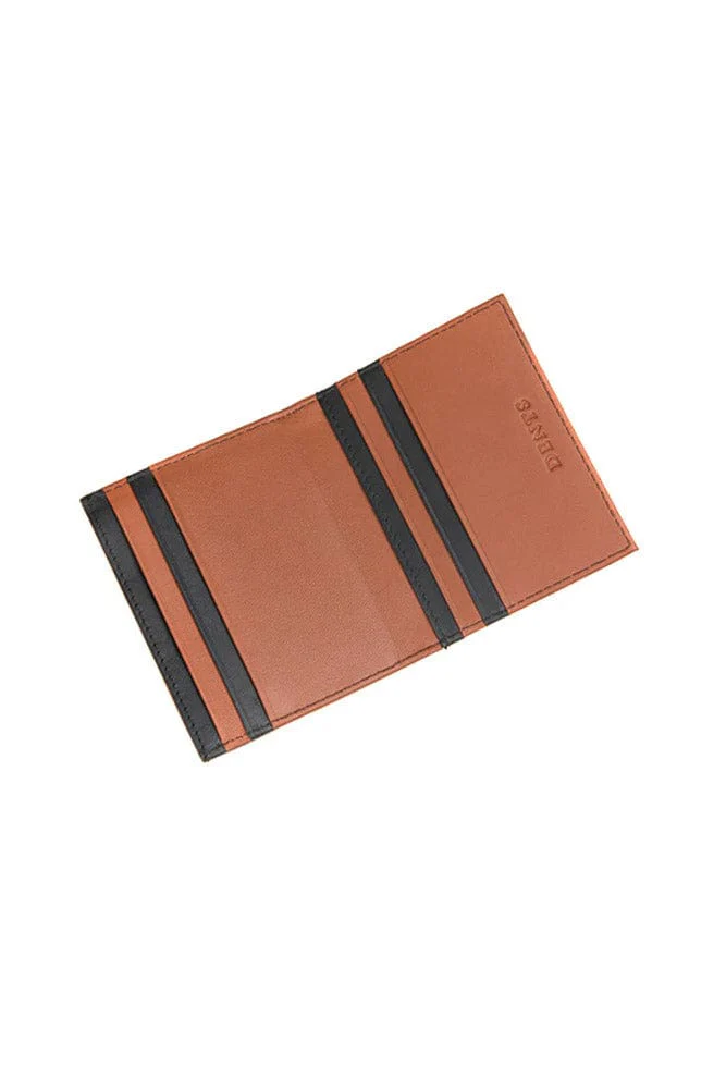 Smooth Leather Card RFID Holder - Black/Highway Tan - Image 3