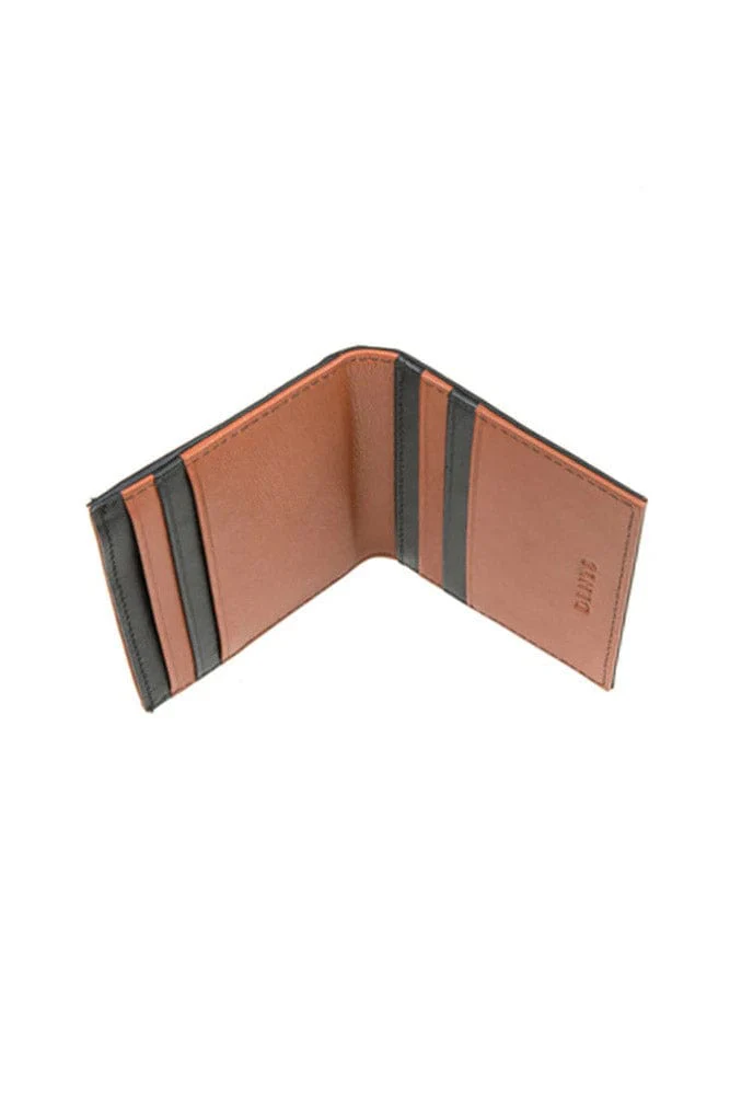 Smooth Leather Card RFID Holder - Black/Highway Tan - Image 4