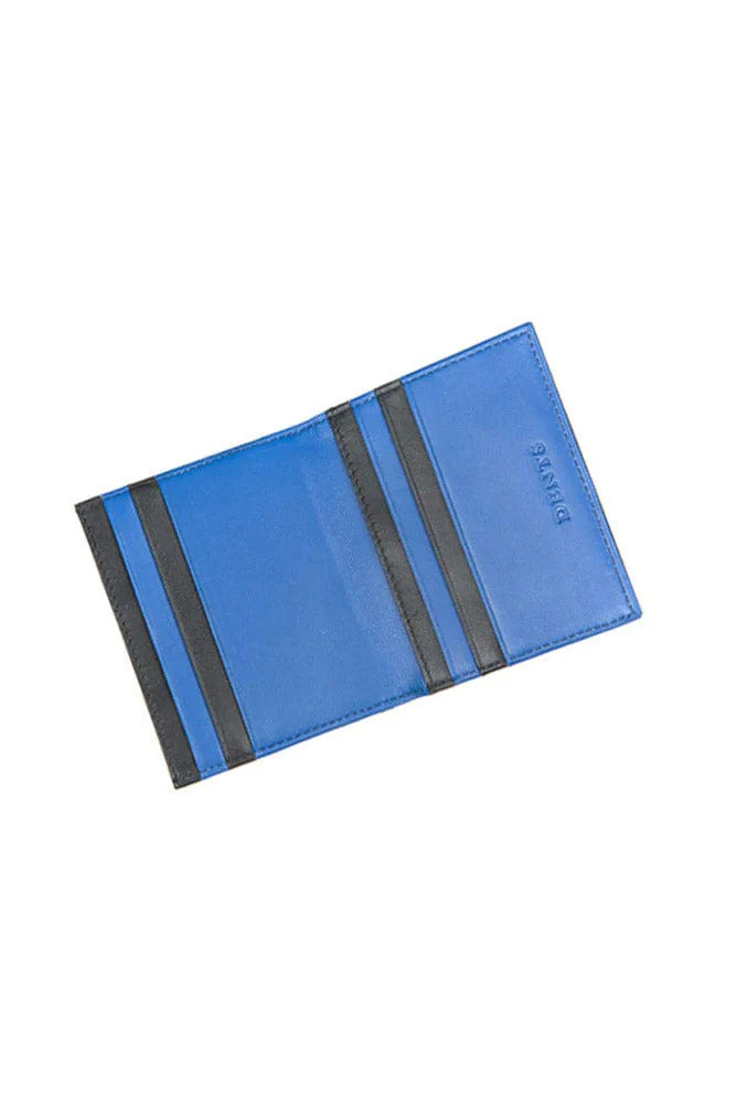 Smooth Leather Card RFID Holder - Black/Royal Blue - Image 2