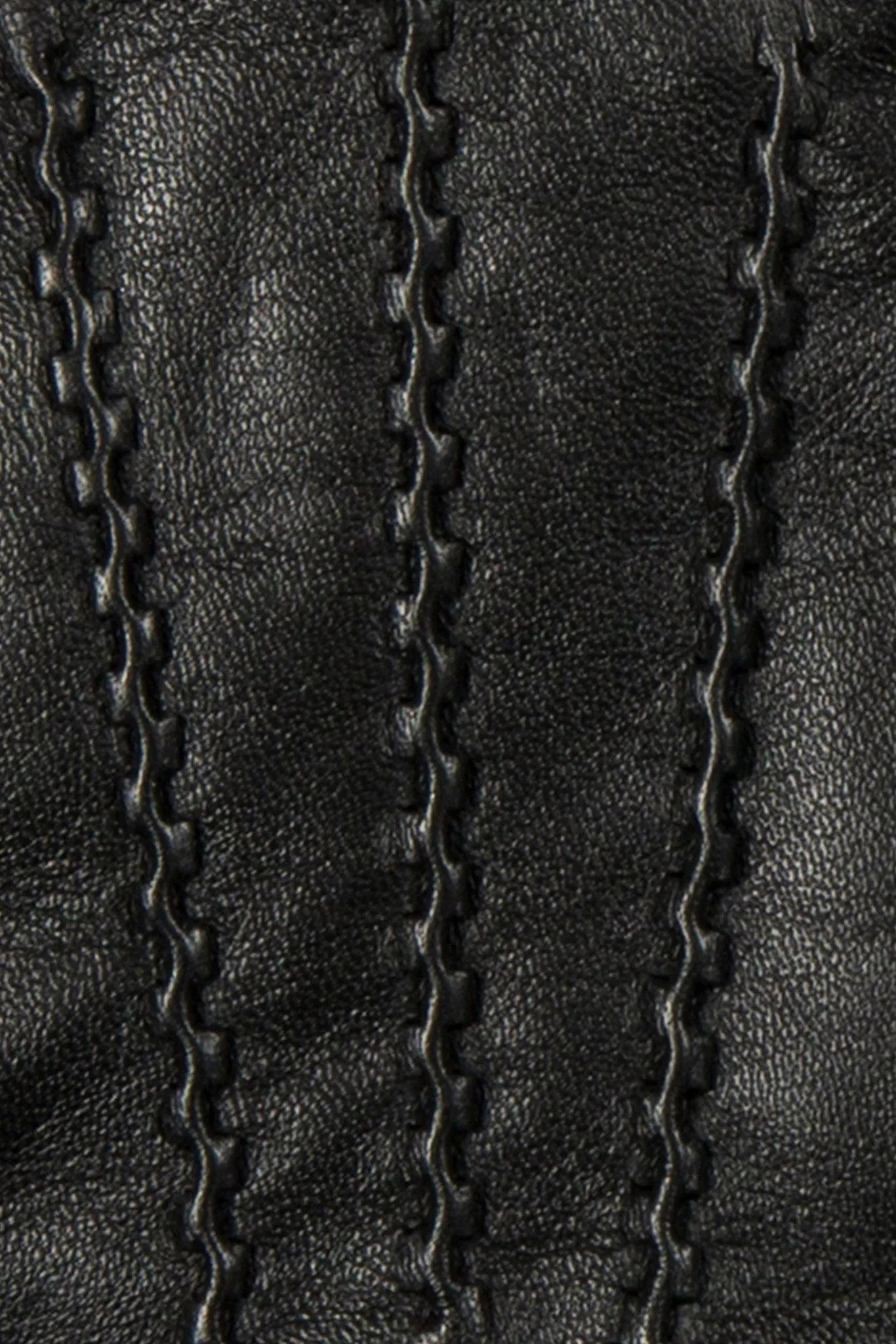 Tamara Leather Glove with Knitted Cuffs - Black/Charcoal - Image 5