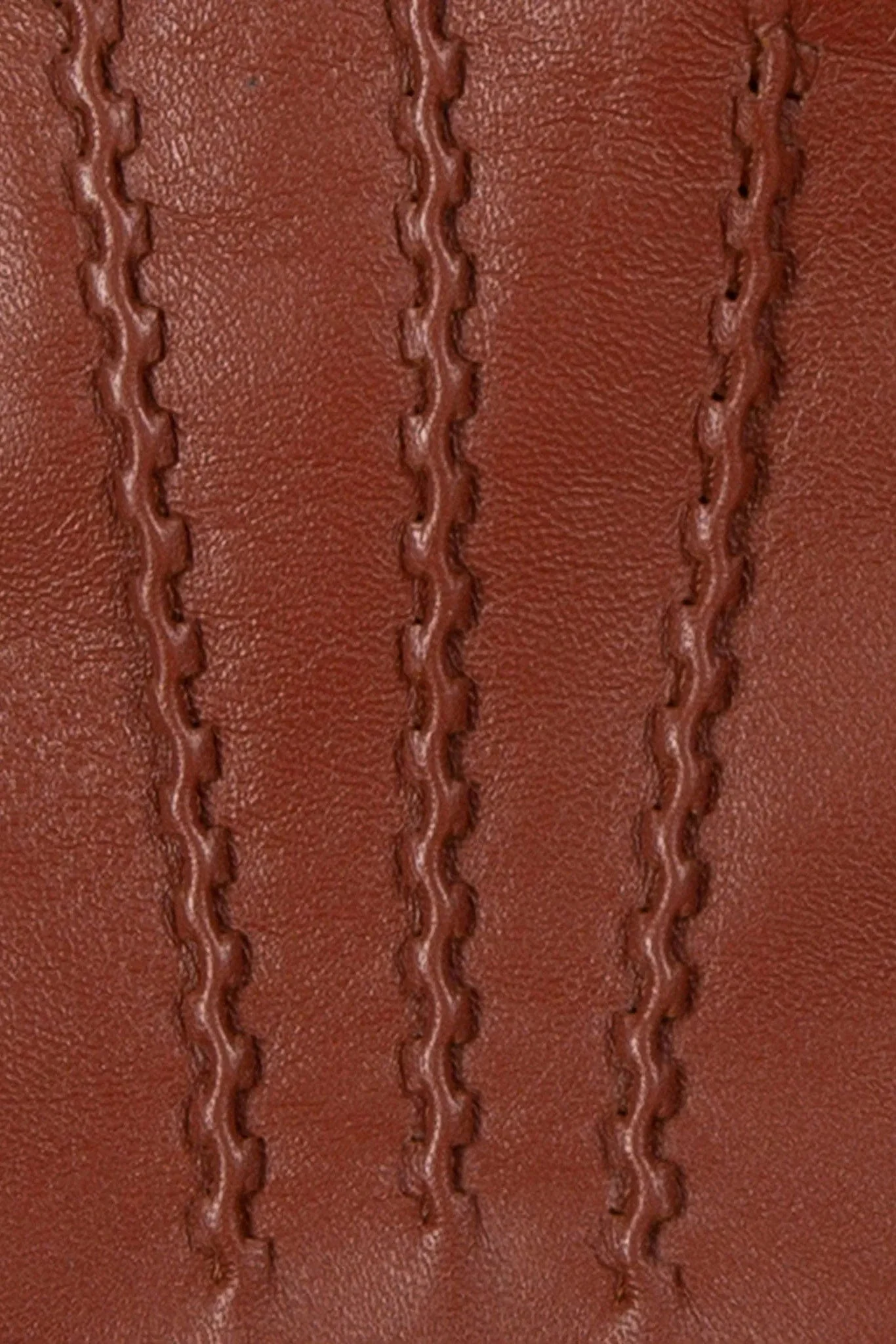 Tamara Leather Glove with Knitted Cuffs - Cognac/Camel - Image 7