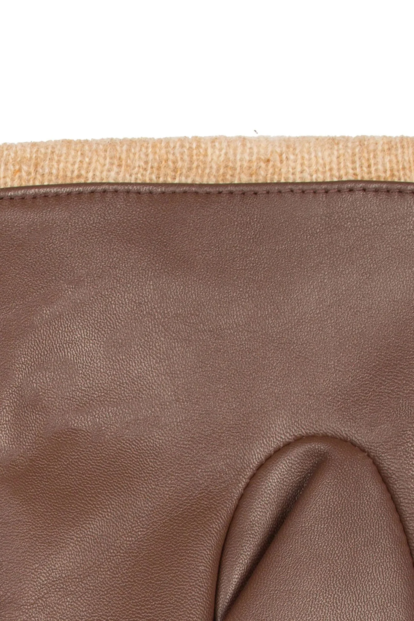 Touchscreen Water-Resistant Wool Lined Leather Gloves - Chestnut - Image 6