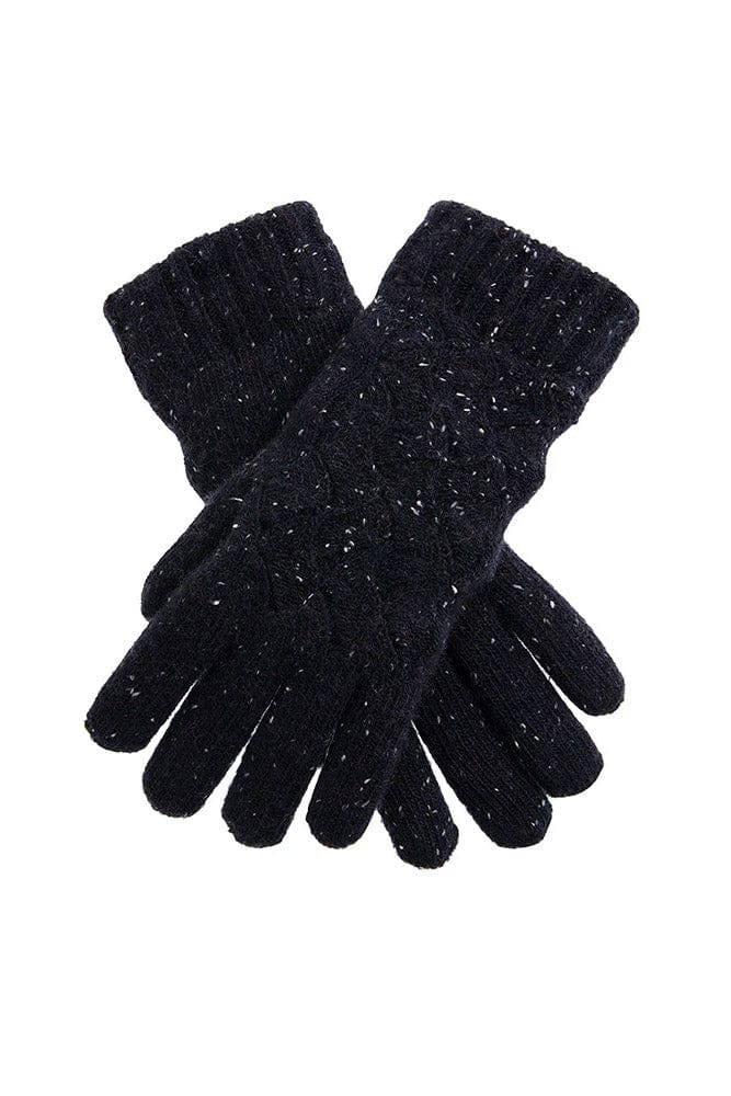 Womens Knitted Marl Gloves - Navy