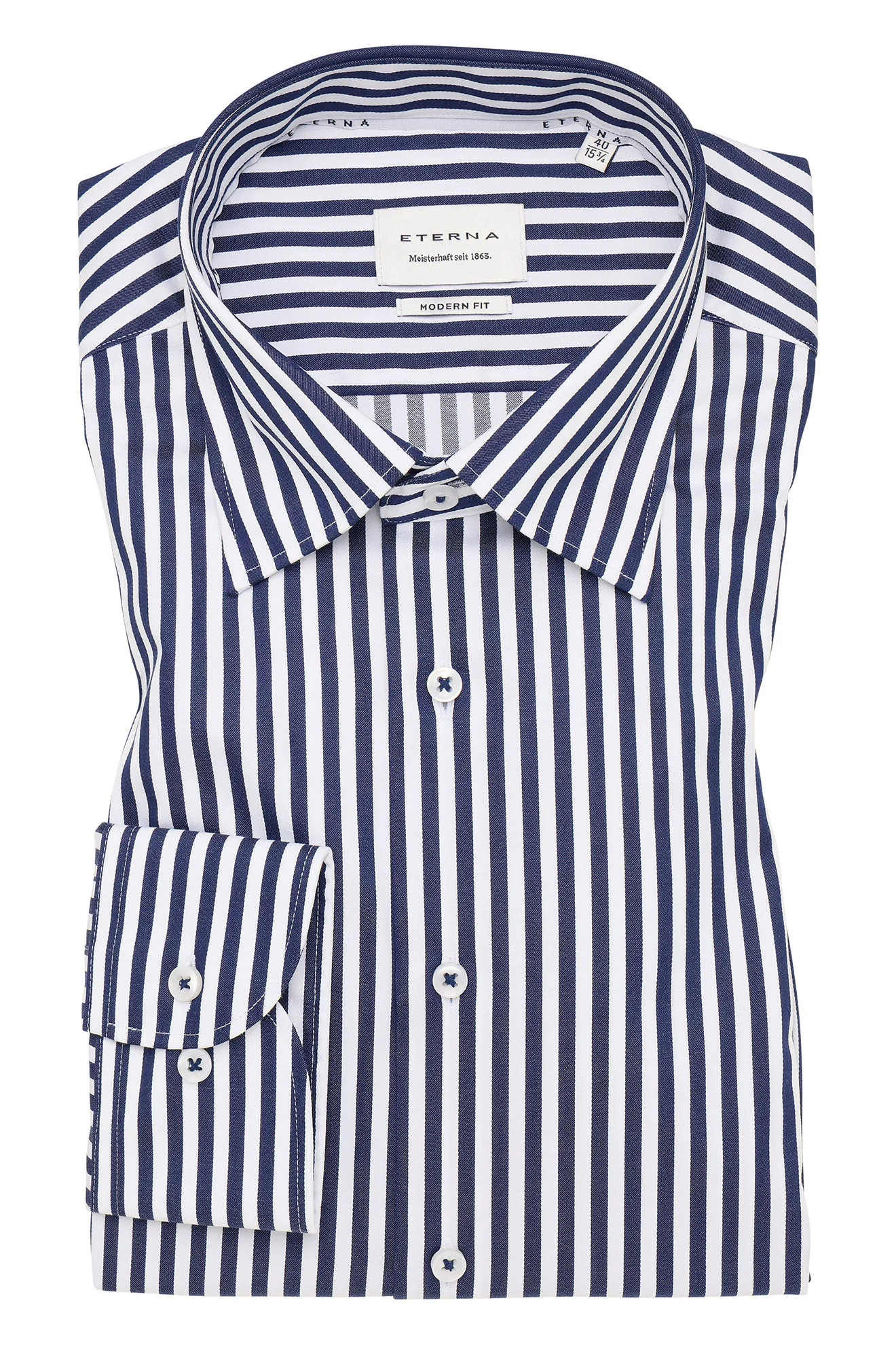 Modern Fit Bengal Stripe Shirt - Navy/White