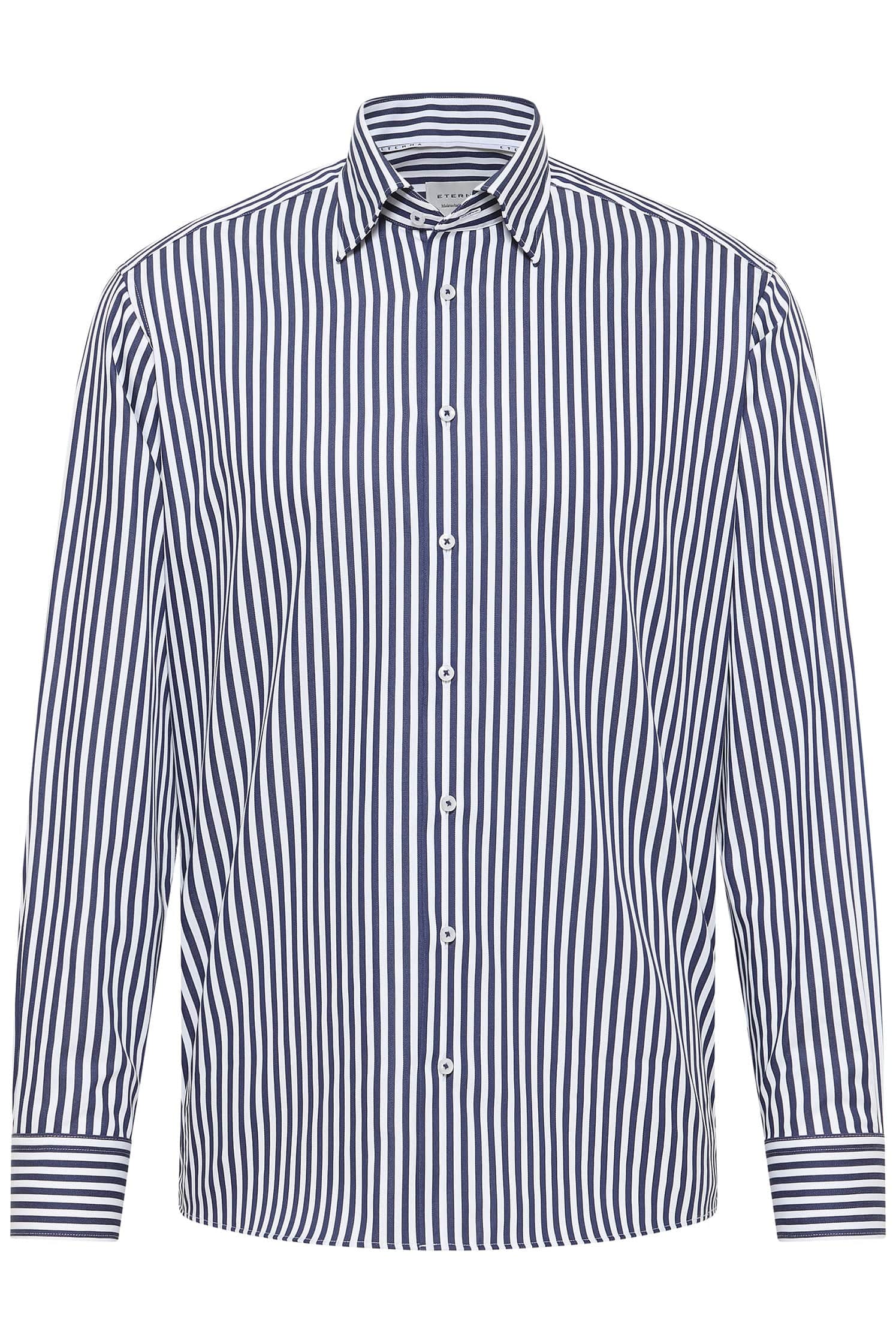 Modern Fit Bengal Stripe Shirt - Navy/White - Image 5