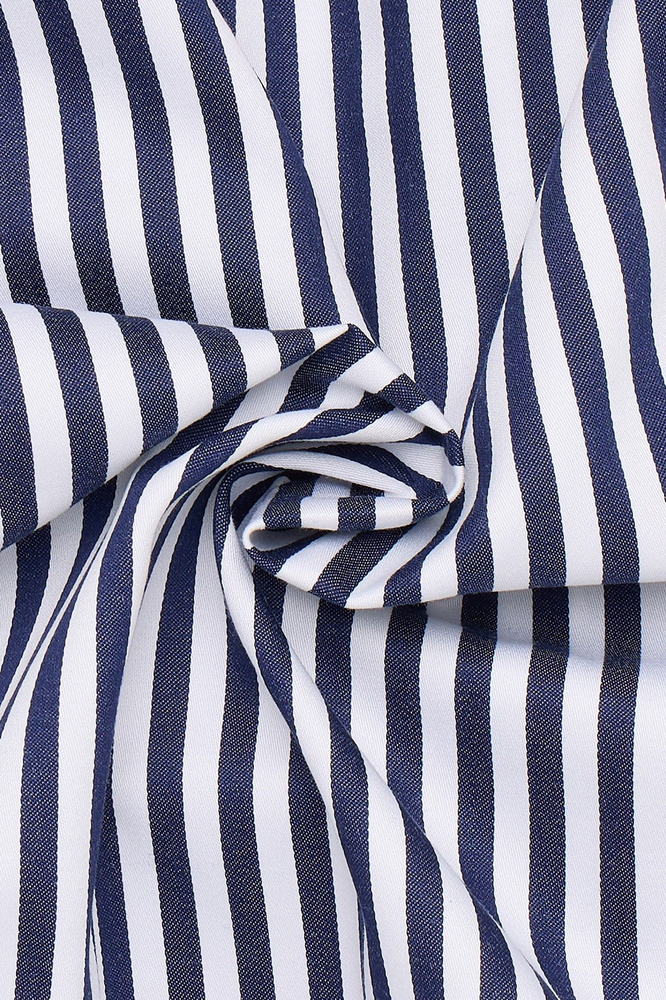 Modern Fit Bengal Stripe Shirt - Navy/White - Image 6
