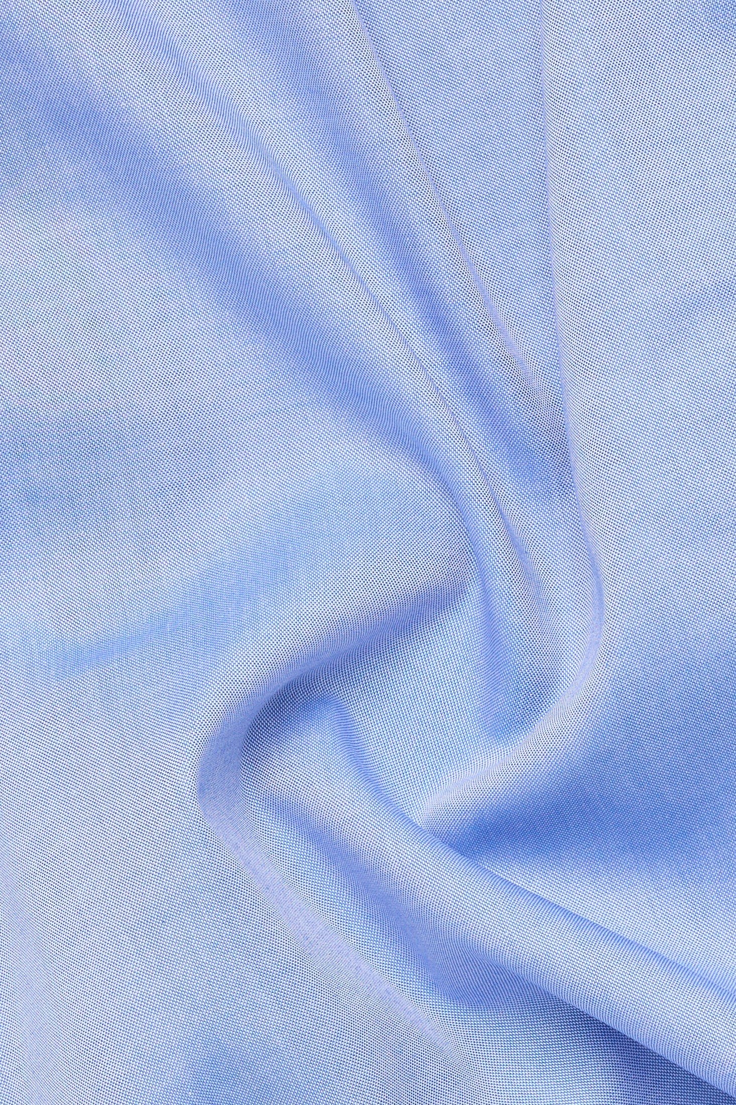 Modern Fit Fine Oxford Long Sleeve Shirt - Blue - Image 4