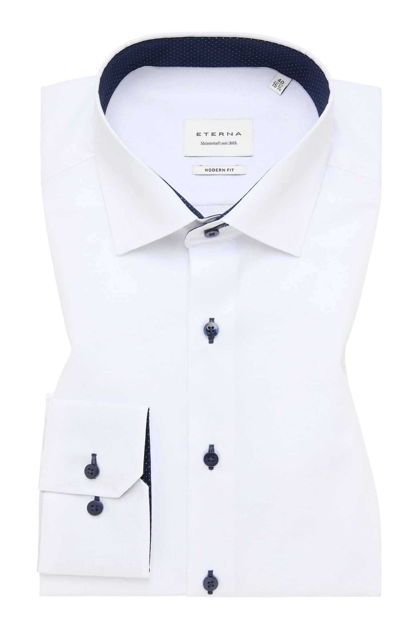 Modern Fit Fine Oxford Long Sleeve Shirt - White