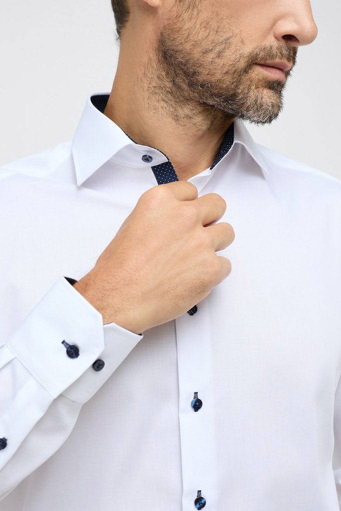 Modern Fit Fine Oxford Long Sleeve Shirt - White - Image 2