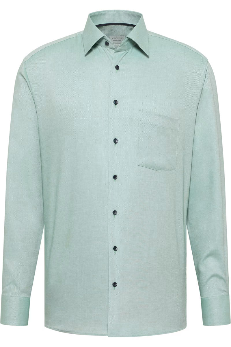 Modern Fit Micro Texture Shirt - Green - Image 3