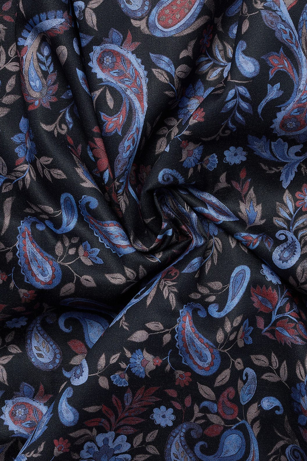 Modern Fit Paisley Print Shirt - Black/Blue - Image 6
