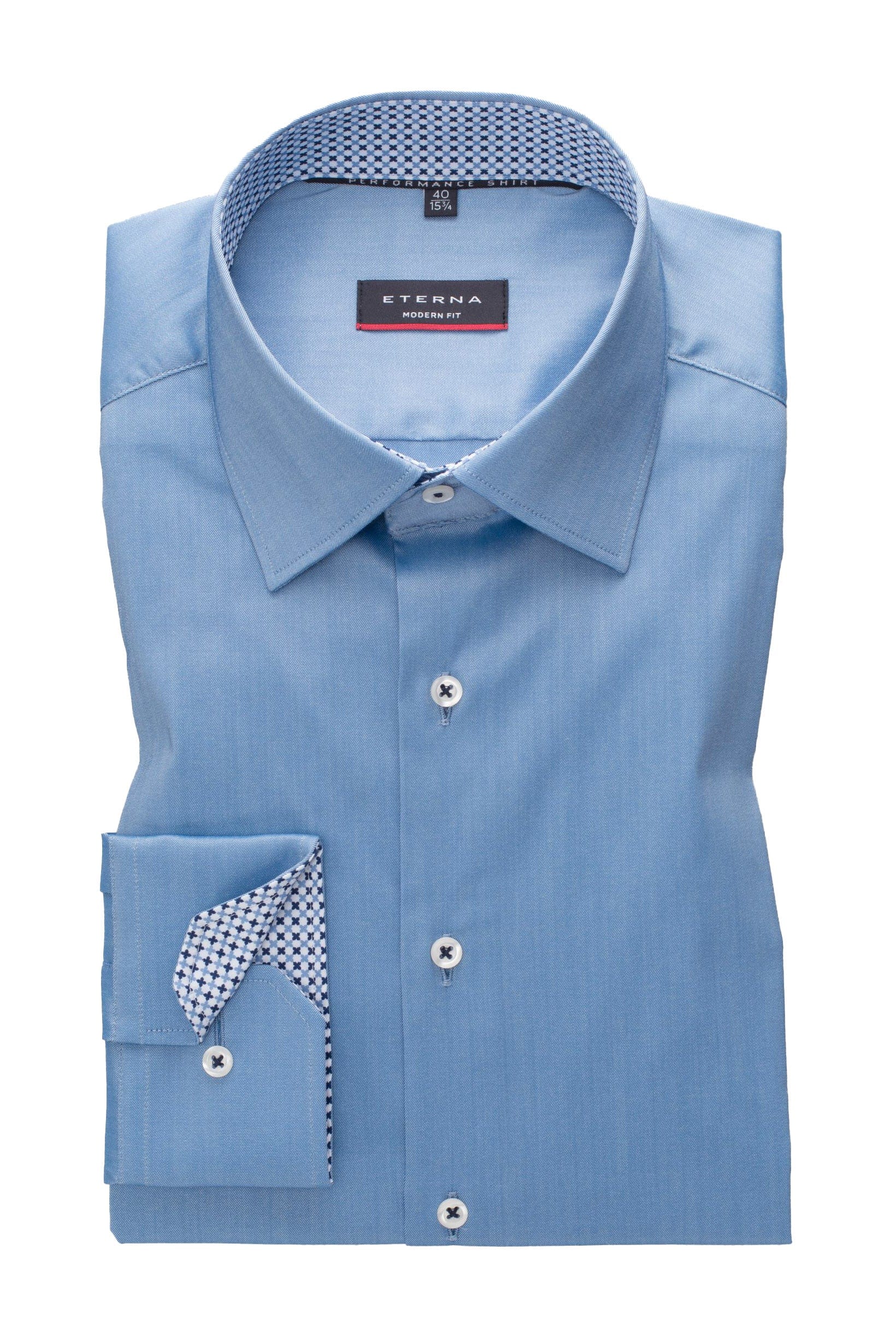 Modern Fit Performance Shirt - Mid Blue