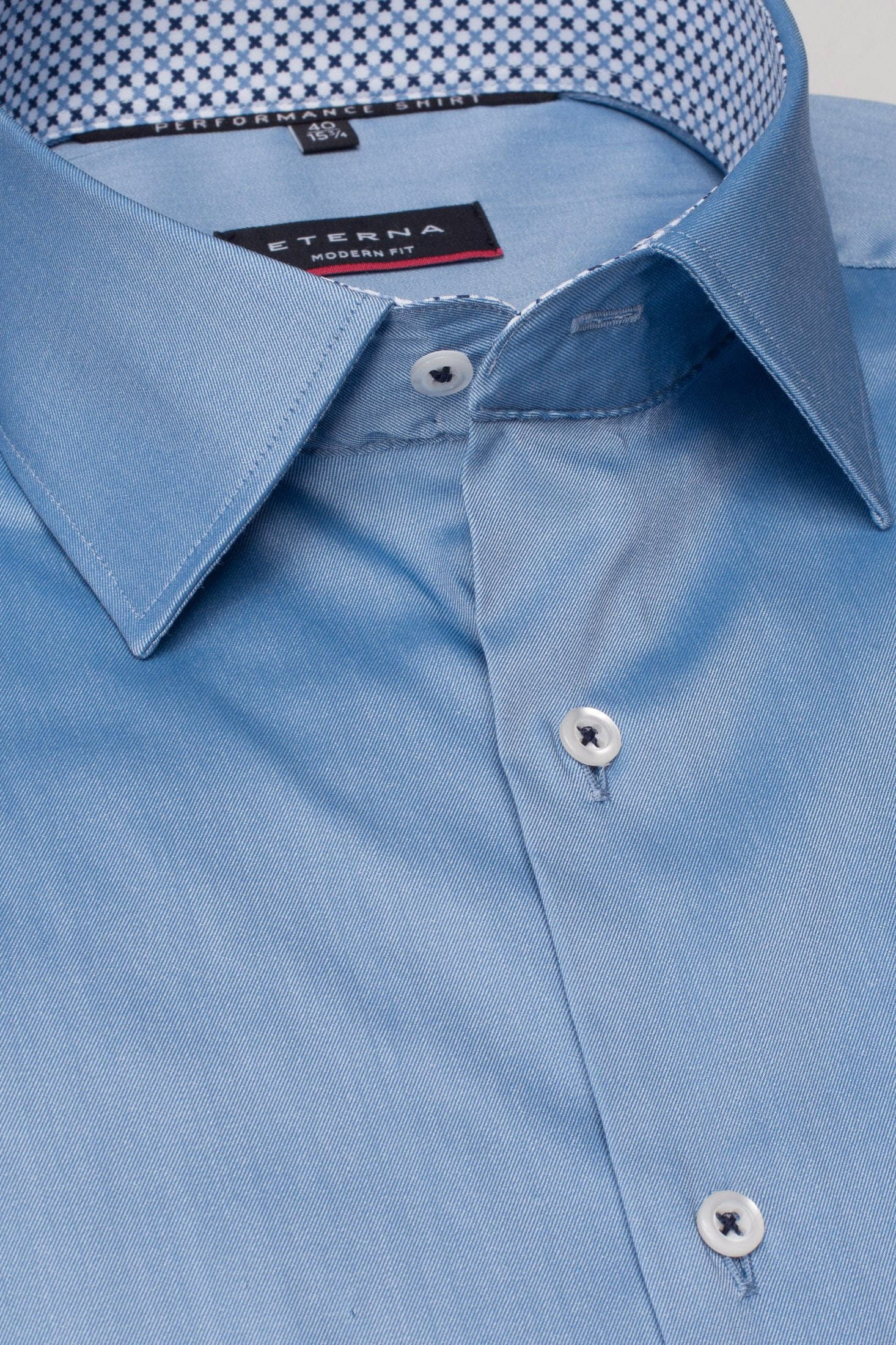 Modern Fit Performance Shirt - Mid Blue - Image 3