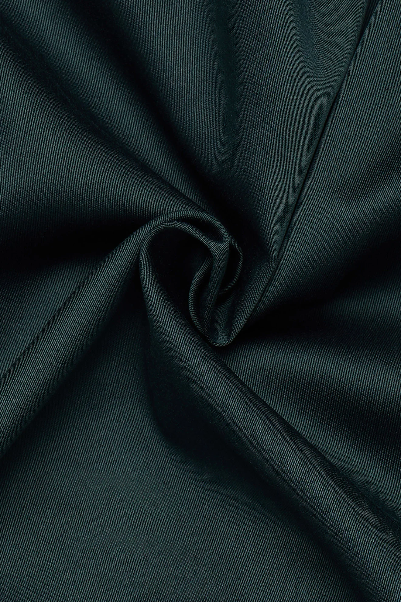 Modern Fit Plain Cotton Satin Shirt - Dark Green - Image 3