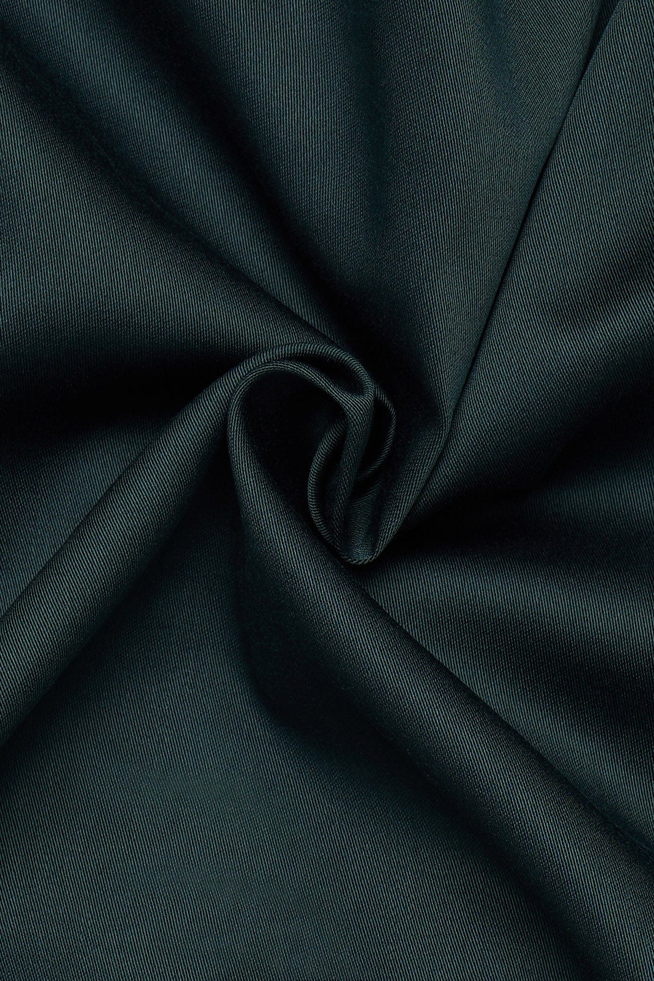 Modern Fit Plain Cotton Satin Shirt - Dark Green - Image 6