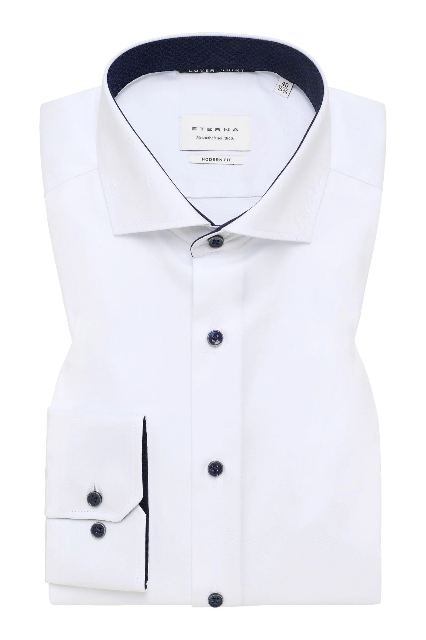 Modern Fit Plain Twill Cover Shirt - White - Image 6