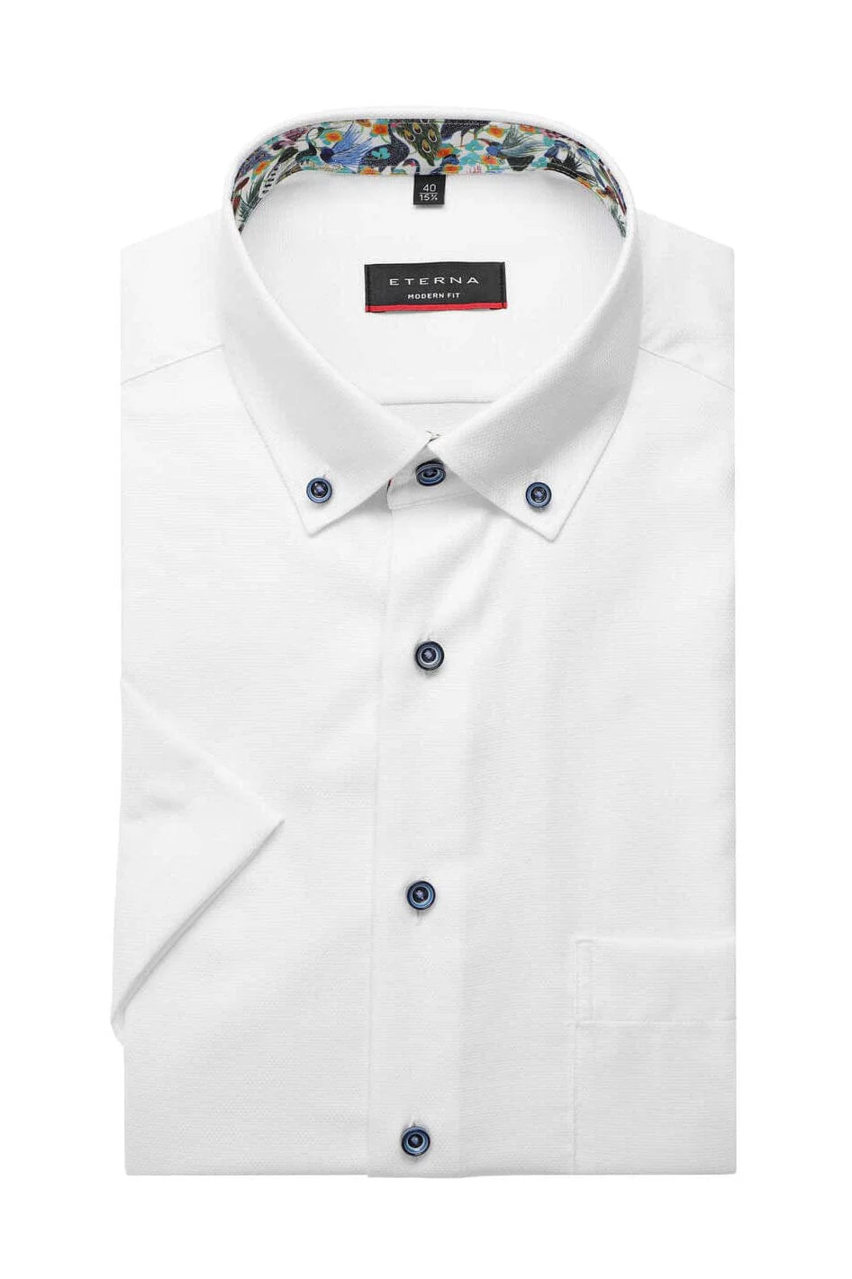 Modern Fit Textured Non Iron Short Sleeve Shirt - White