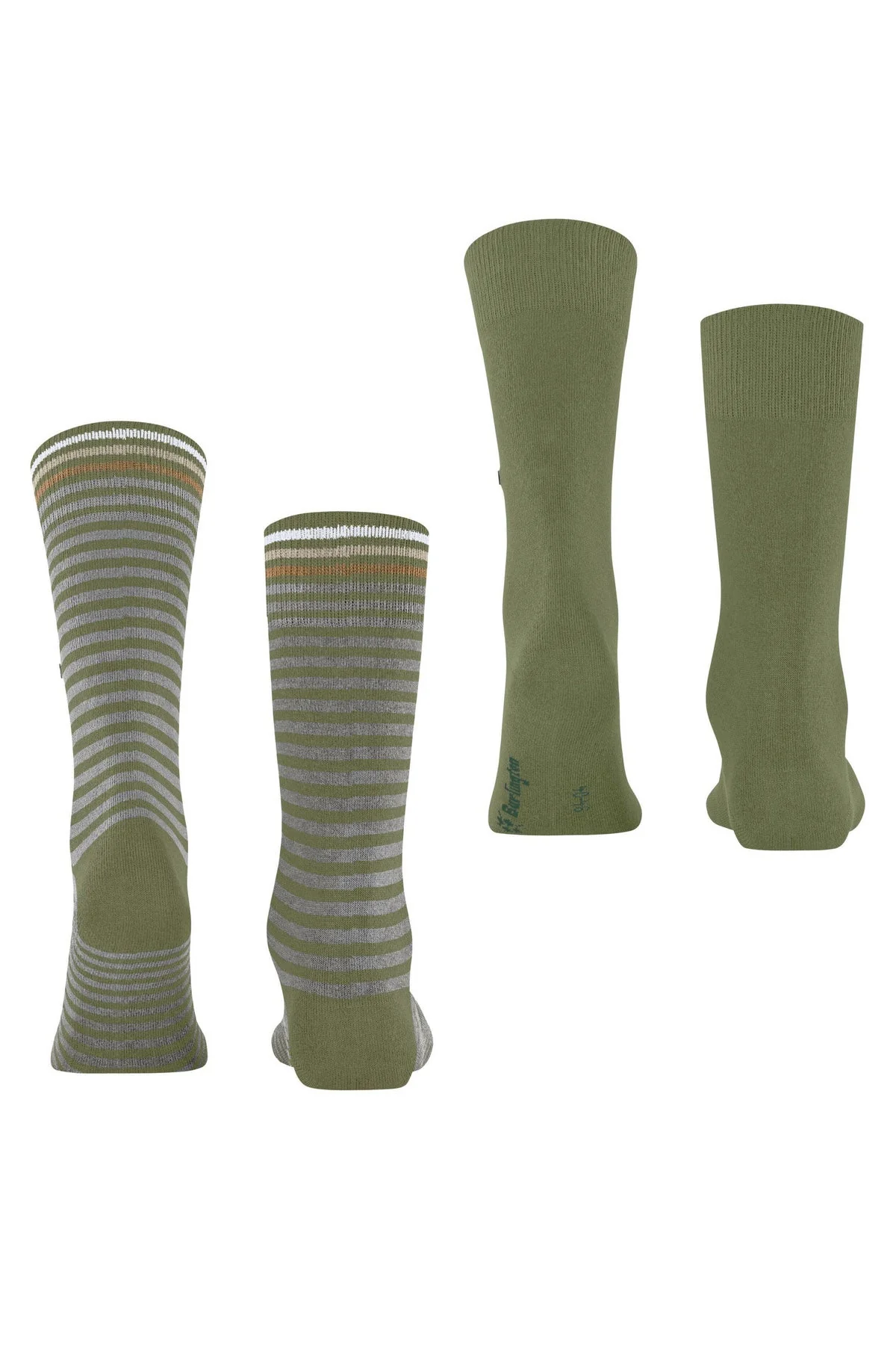 Everyday Stripe/Plain 2 Pack Socks - Salvia - Image 3