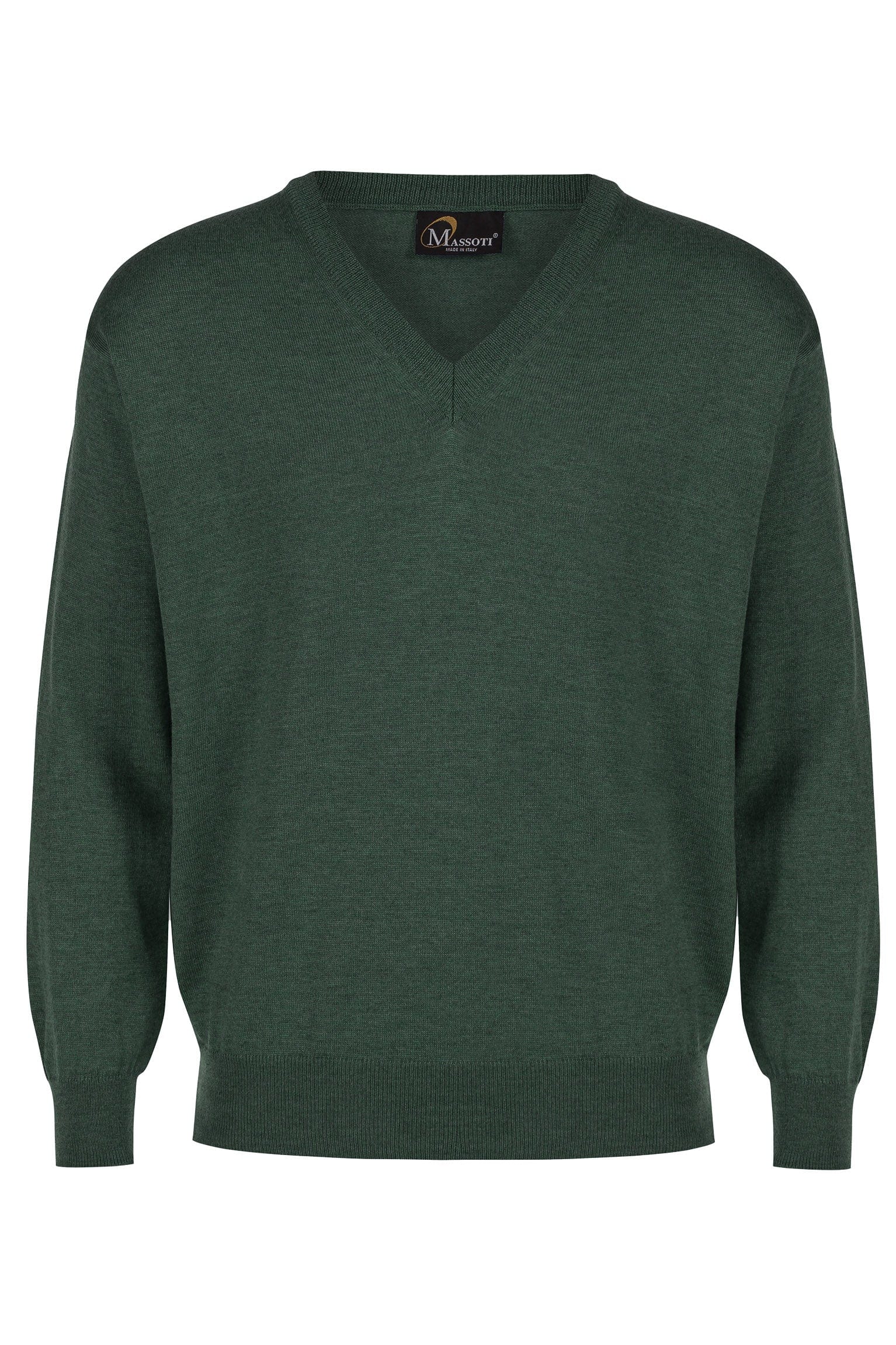 Extra Fine Merino Wool V Neck Jumper - Fern