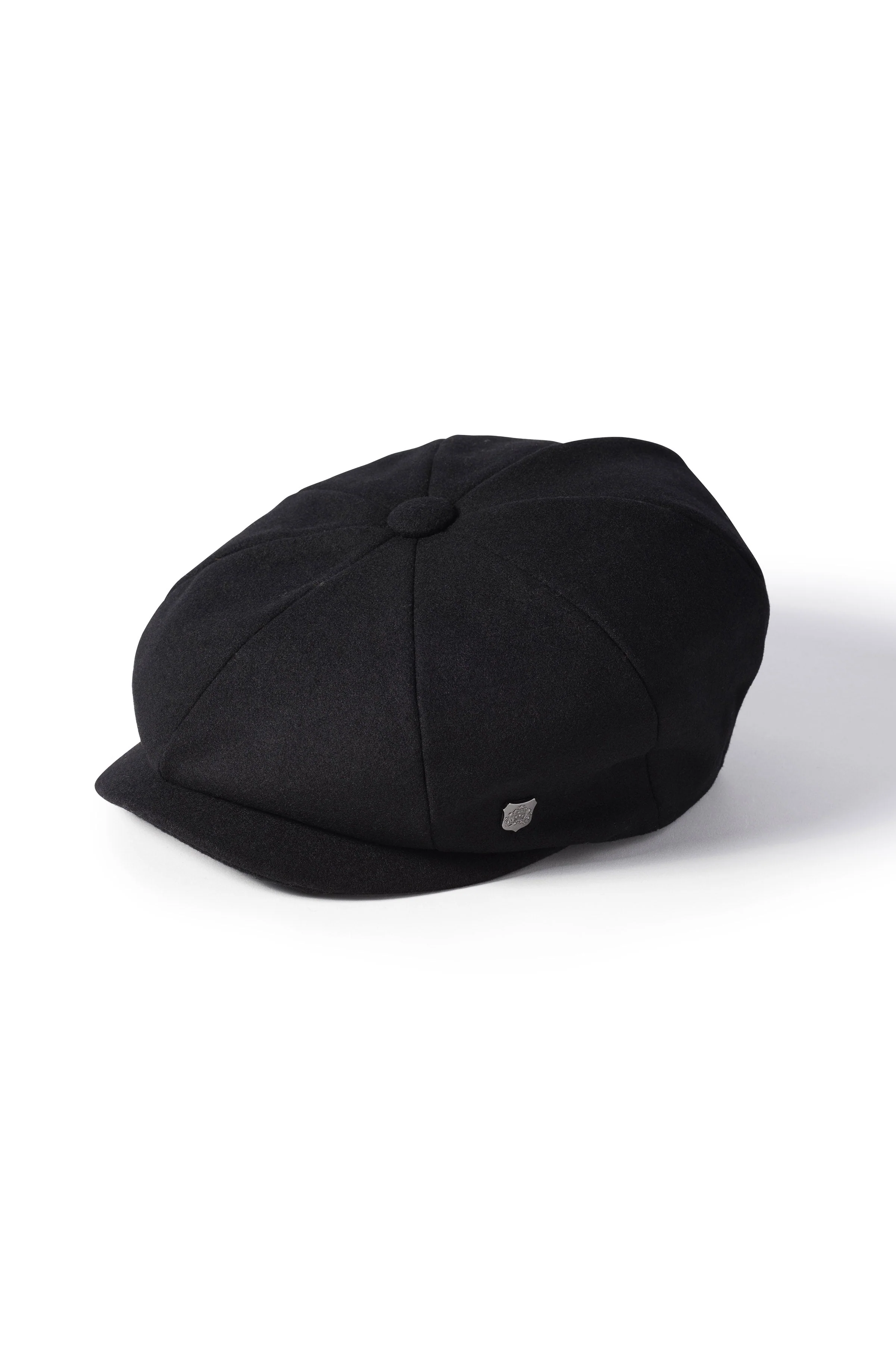 Alfie Melton Bakerboy Wool Blend Cap - Black