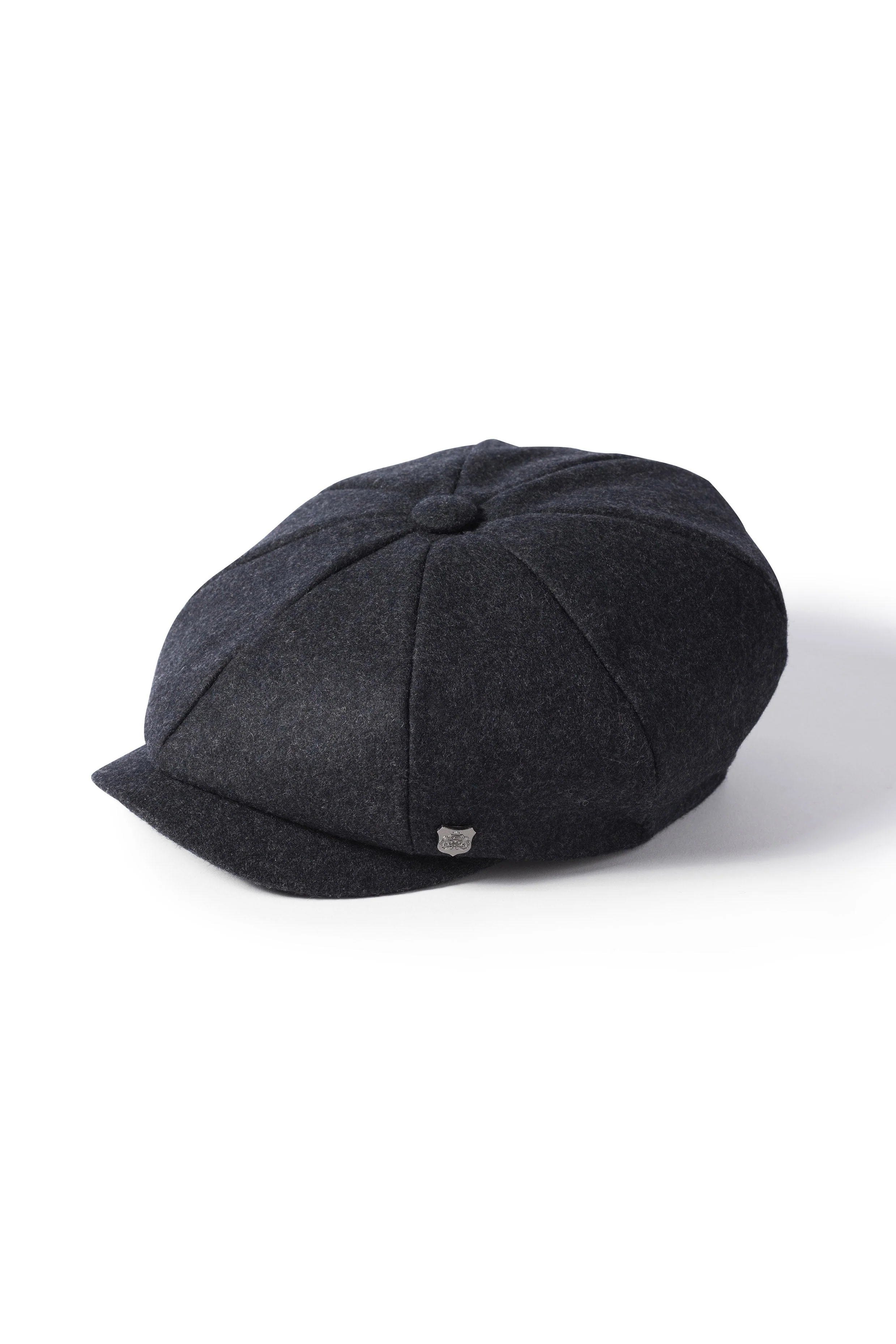 Alfie Melton Bakerboy Wool Blend Cap - Grey