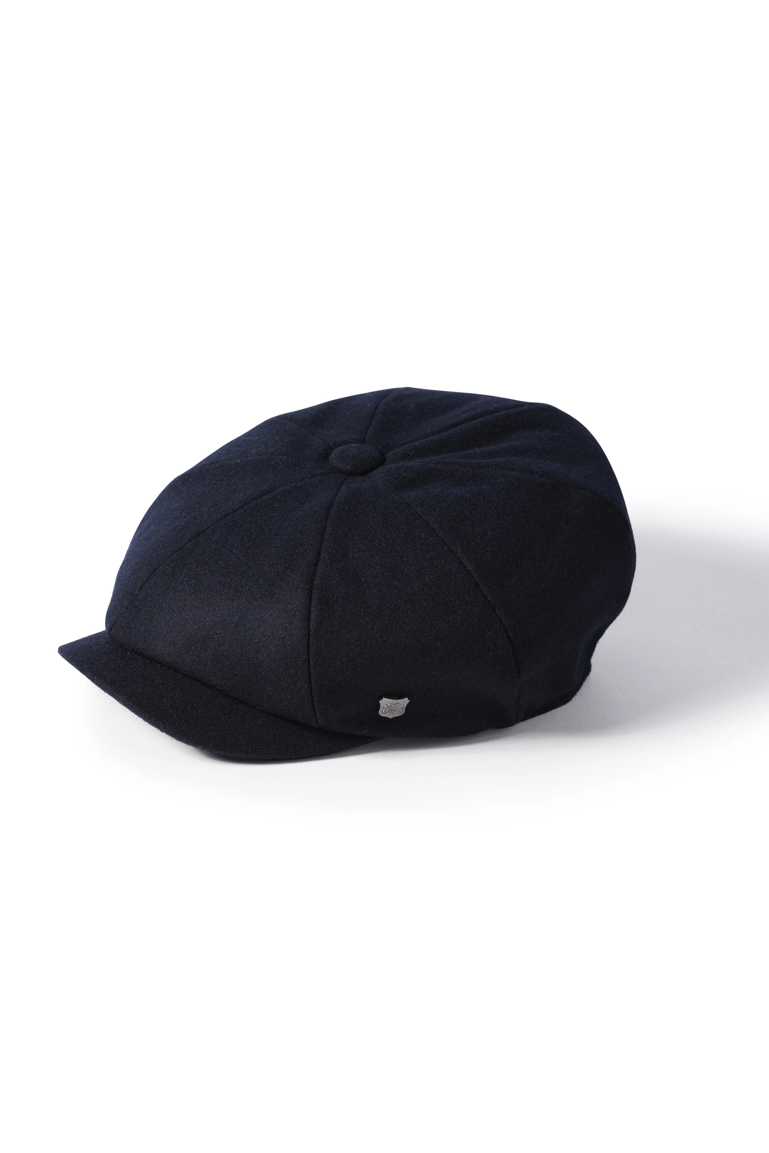 Alfie Melton Bakerboy Wool Blend Cap - Navy