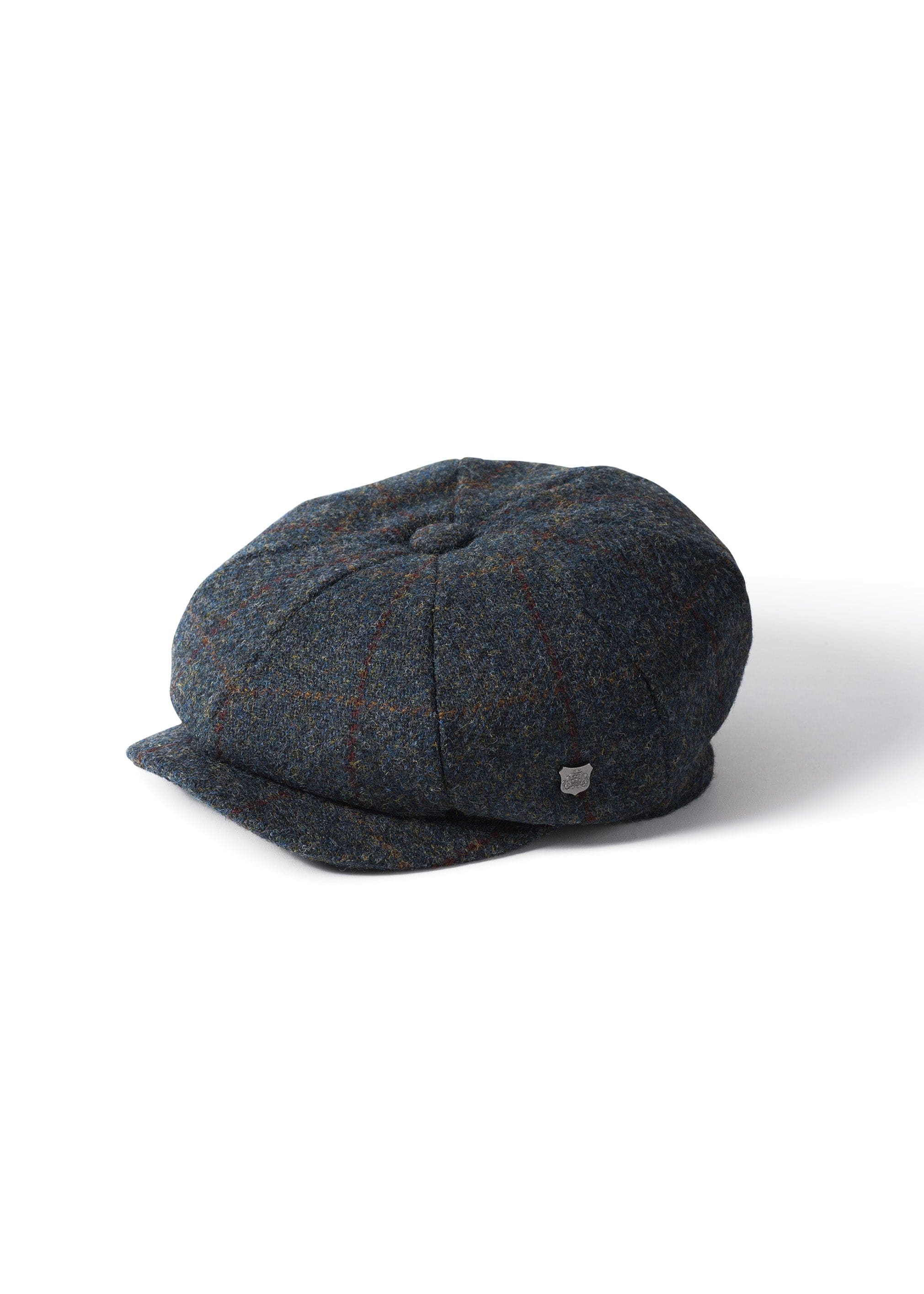 Carloway Harris Tweed Newsboy Cap - Blue/Multi