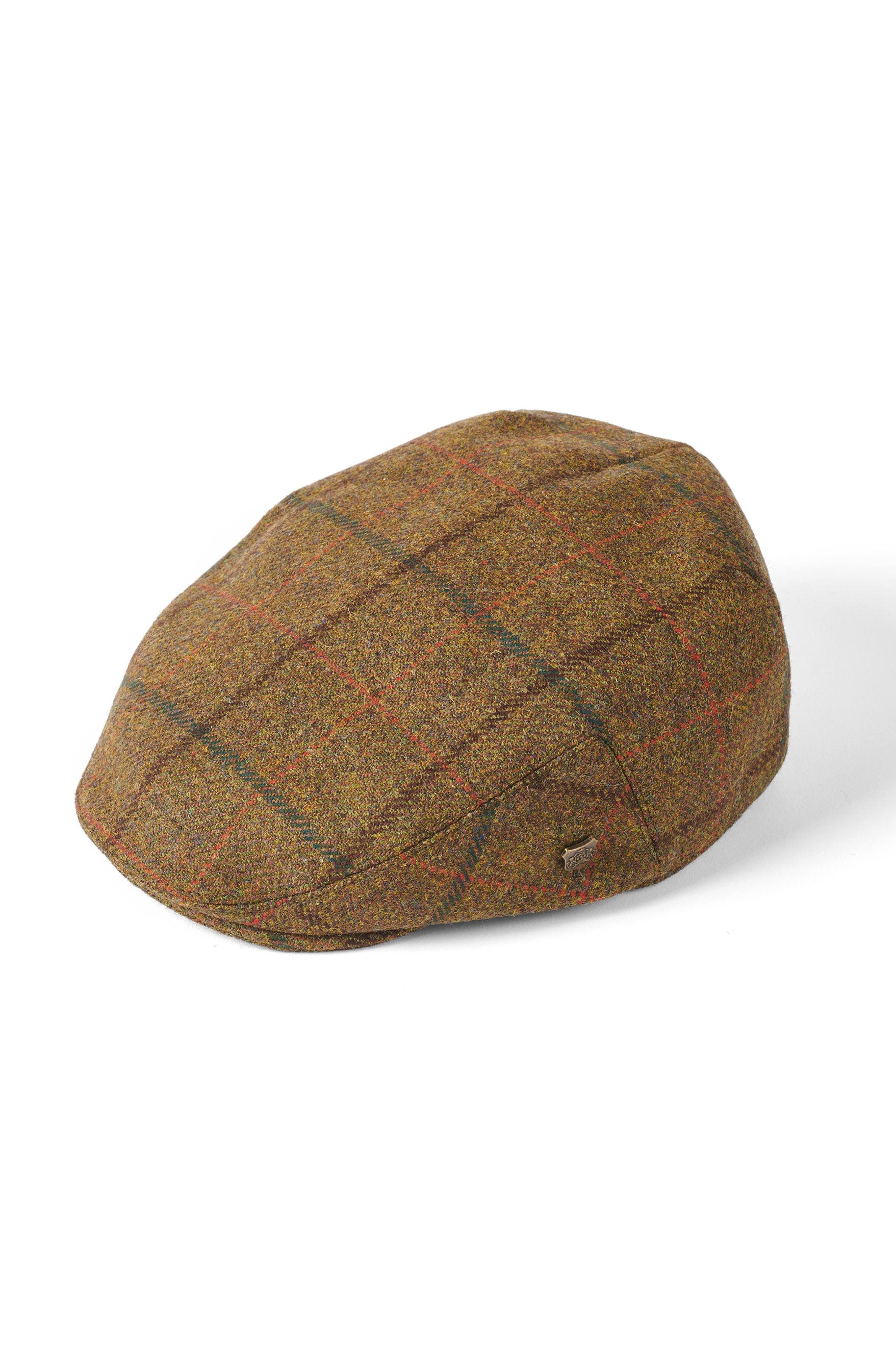Gamekeeper Check Tweed Flat Cap - Green/Red