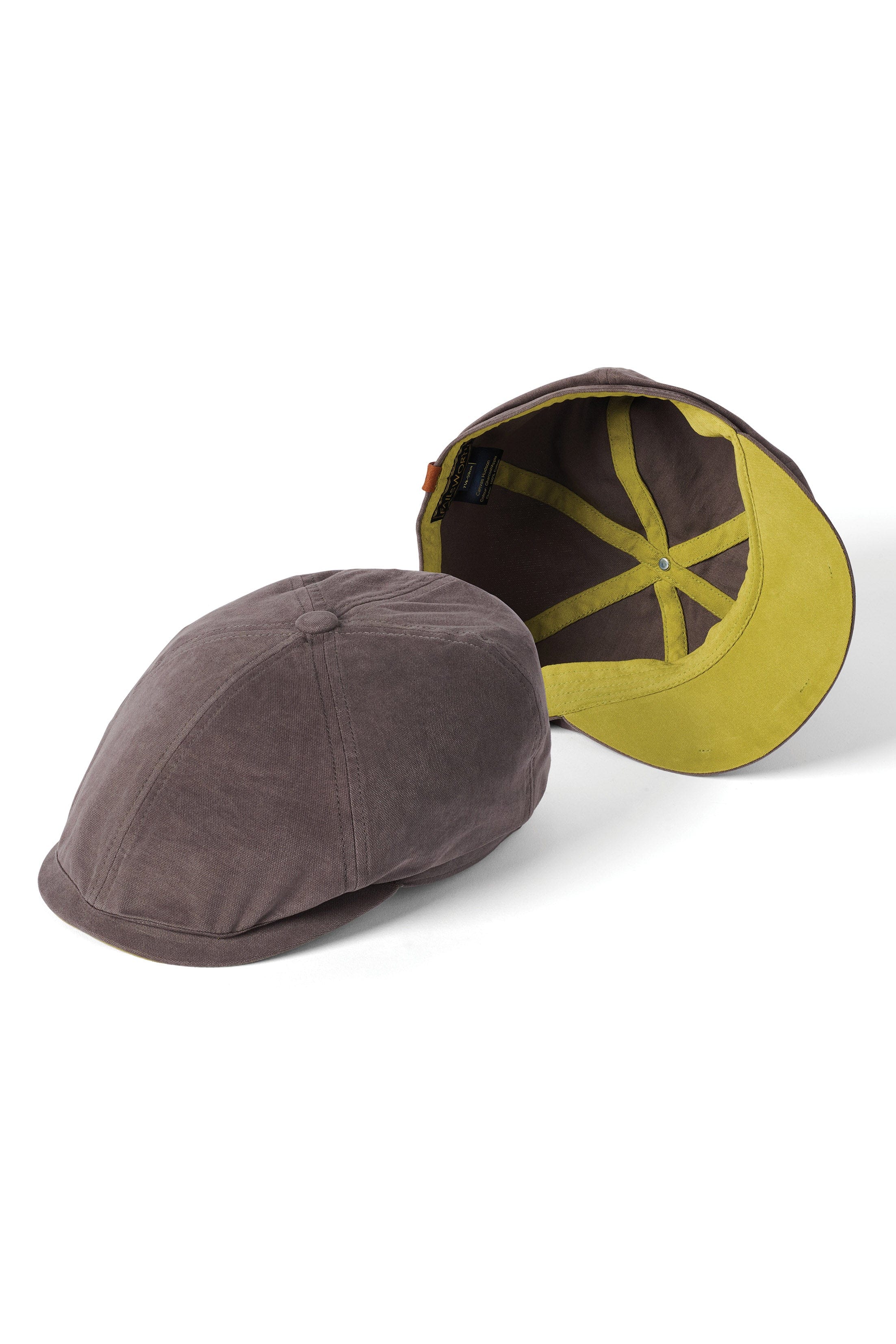 Hudson Cotton Canvas Newsboy Cap - Charcoal/Apple
